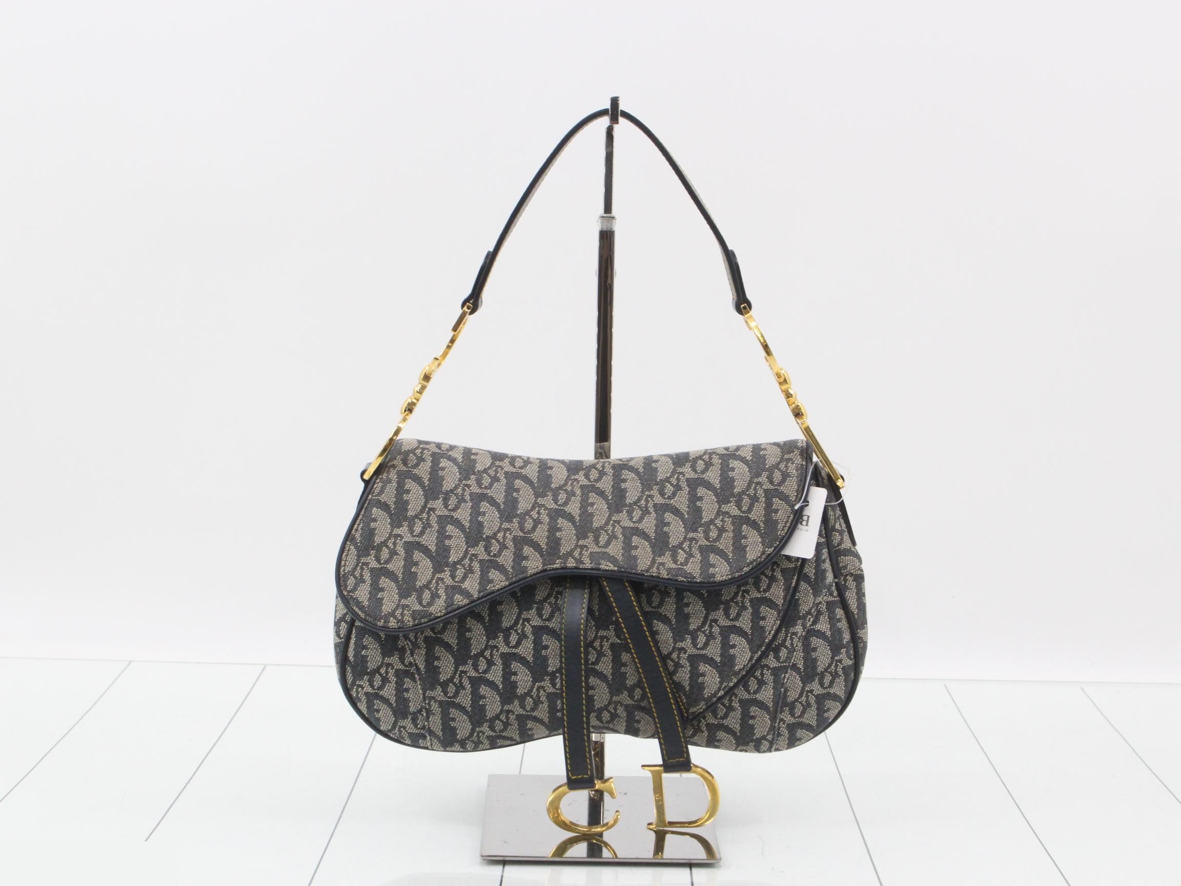 Double Saddle Trotter/Oblique Canvas One-Shoulder Bag