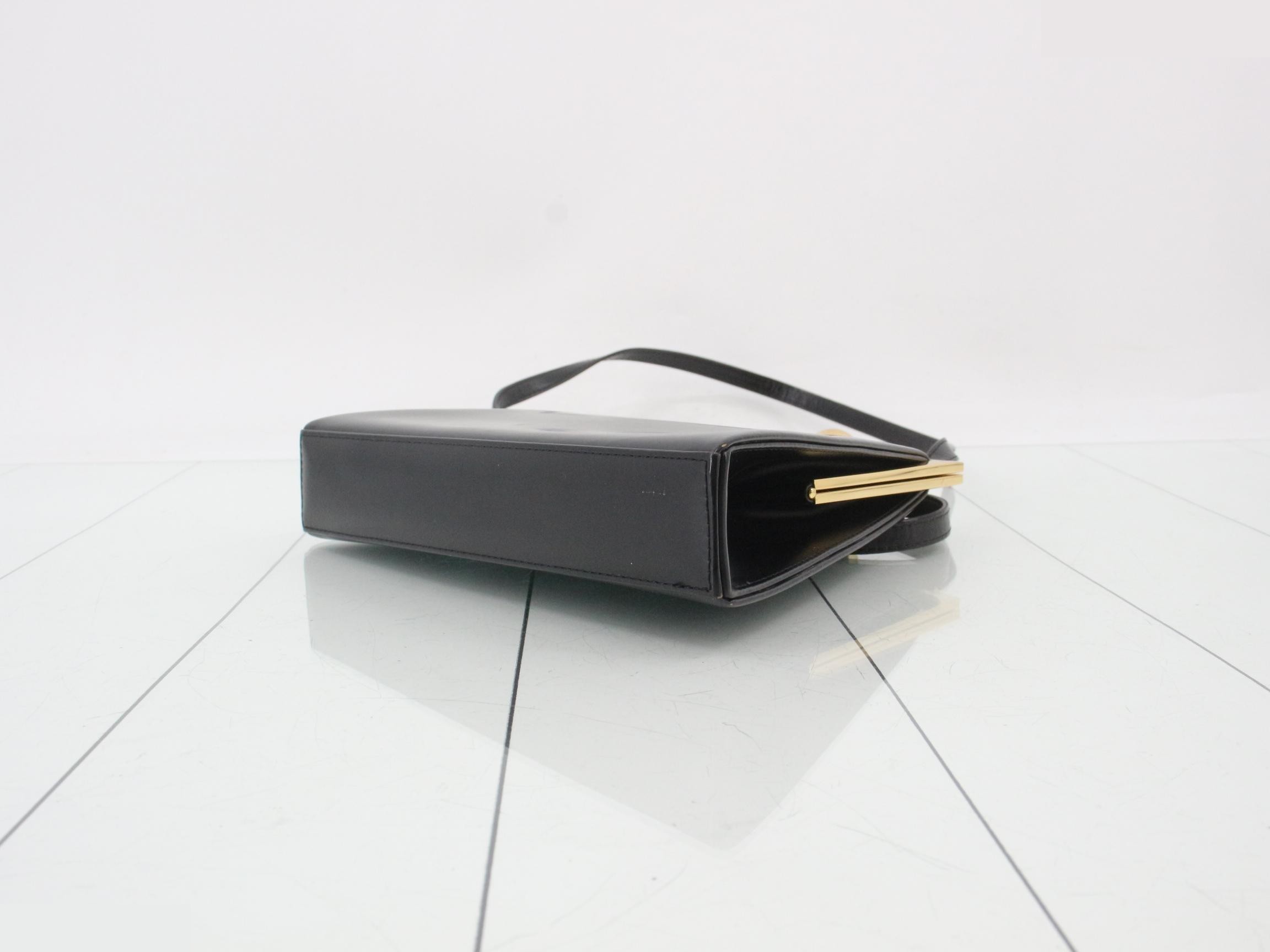 Leather shoulder bag, black — view 6