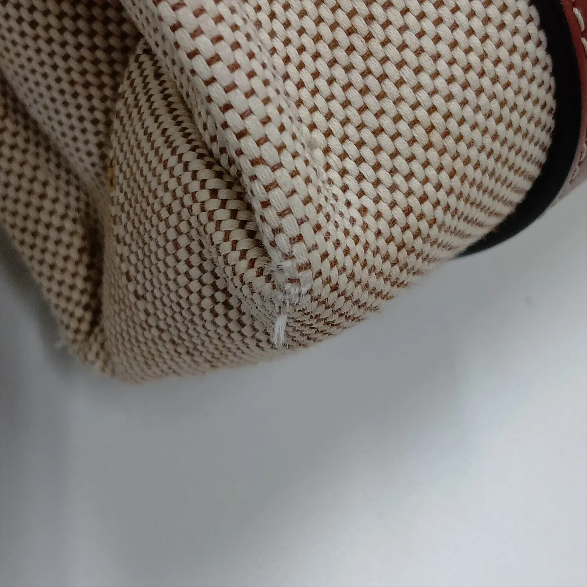 Woody Small Canvas and Leather Tote Bag, Beige x Brown — view 15