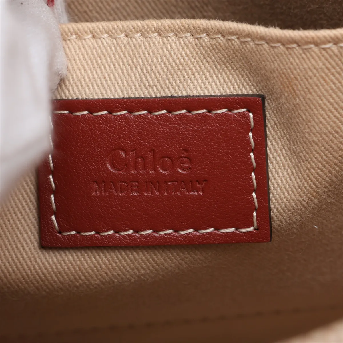 Woody Small Canvas and Leather Tote Bag, Beige x Brown — view 9