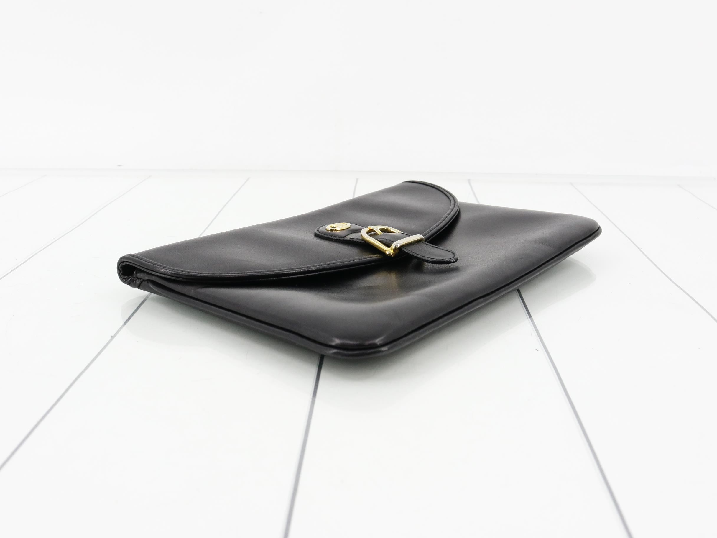 black leather clutch bag — view 5