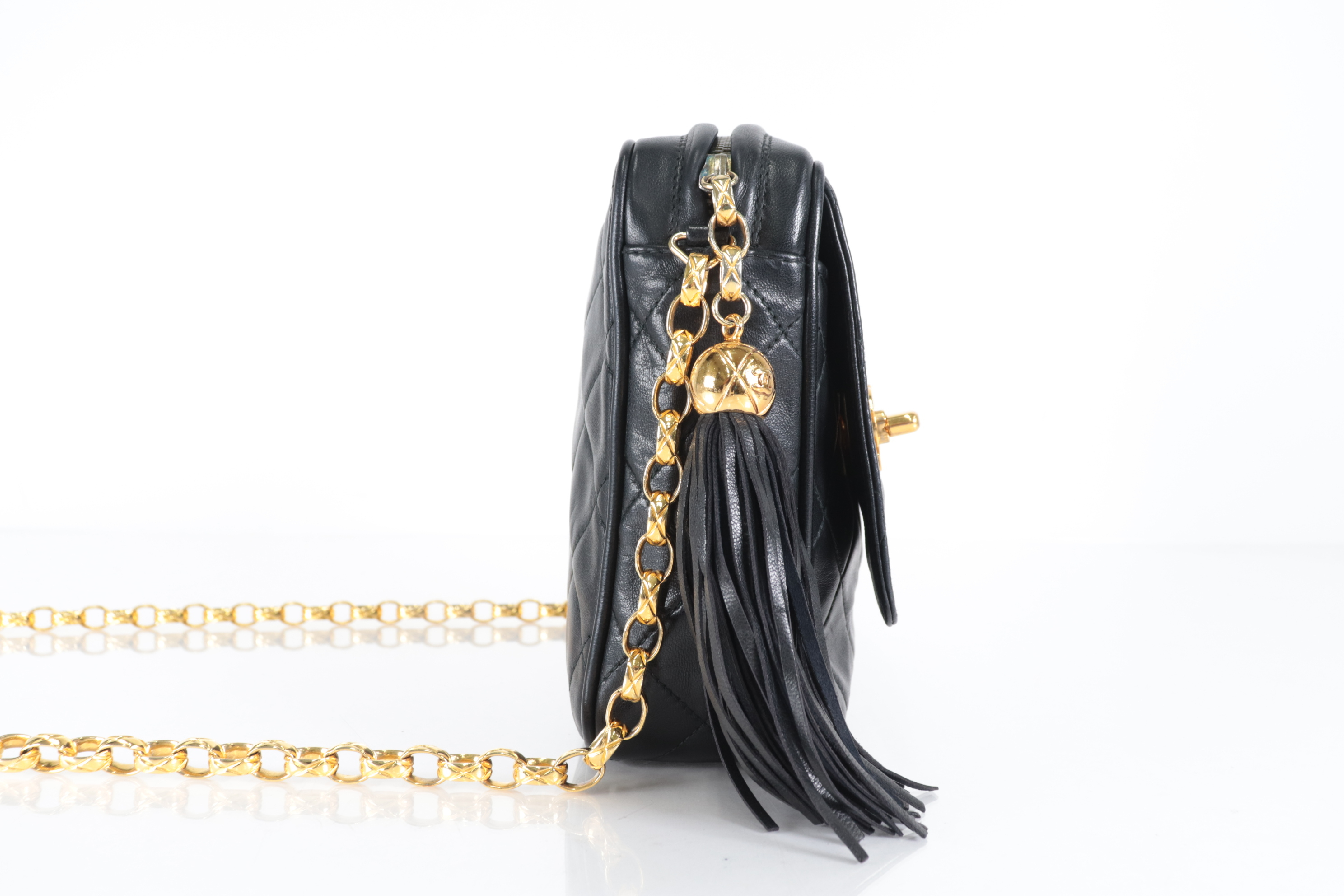 Matelassé Lambskin Fringe Jewel Chain Shoulder Bag (Series 2) — view 3