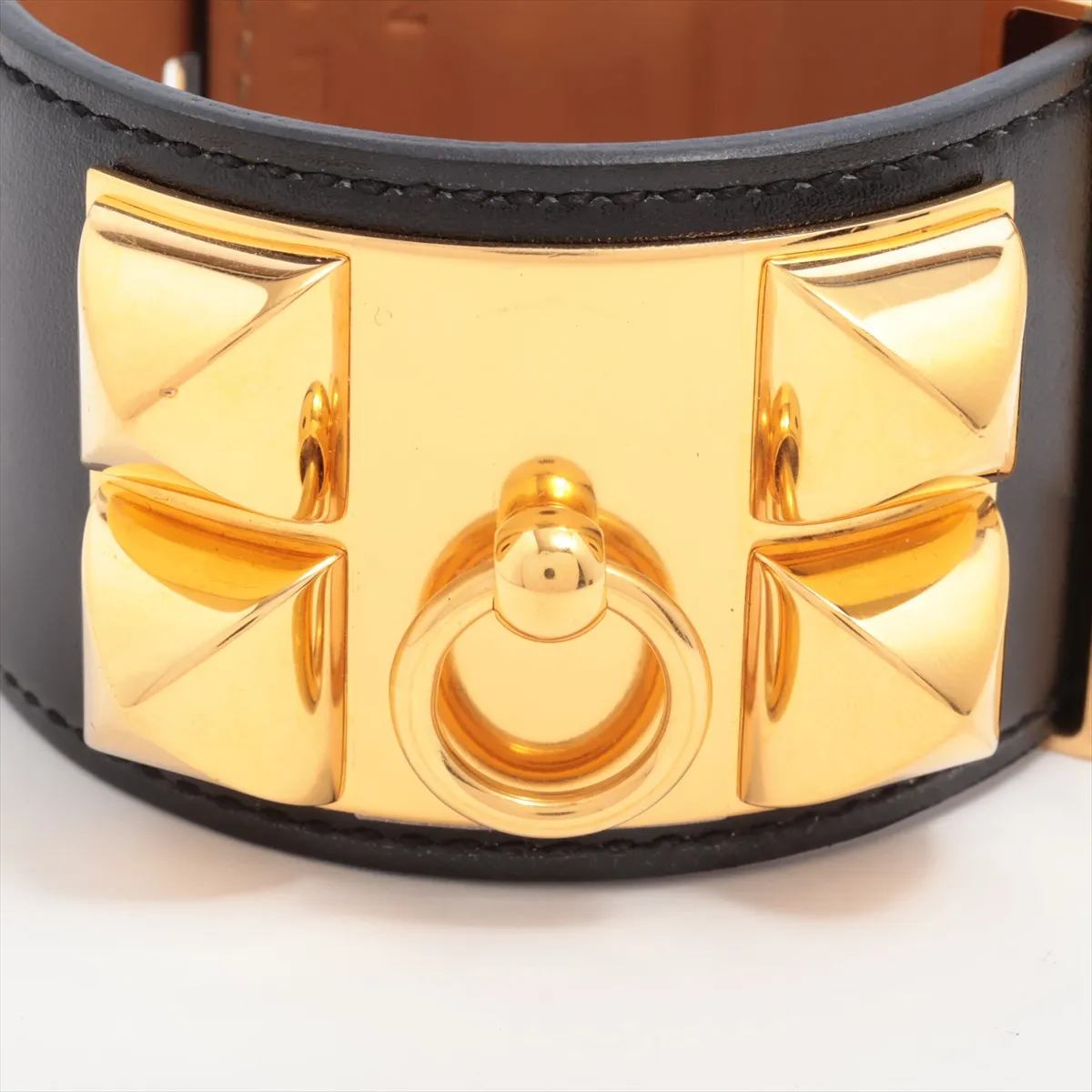 Collier de Chien C:2018 Bangle T2 GP x Leather Black x Gold — view 3