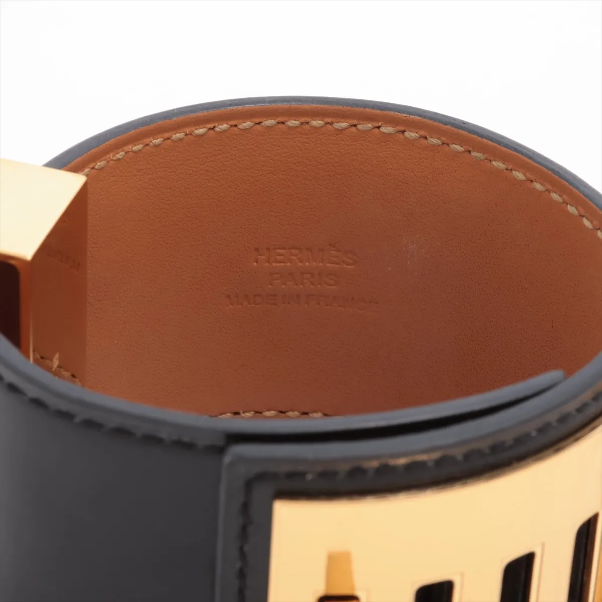 Collier de Chien C:2018 Bangle T2 GP x Leather Black x Gold — view 4