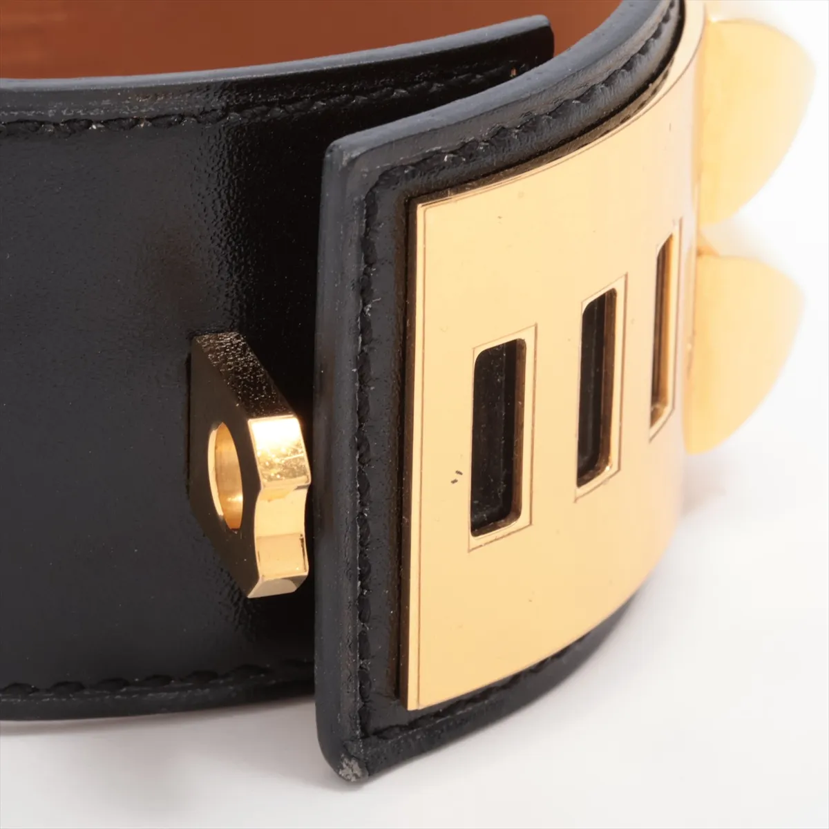 Collier de Chien C:2018 Bangle T2 GP x Leather Black x Gold — view 5