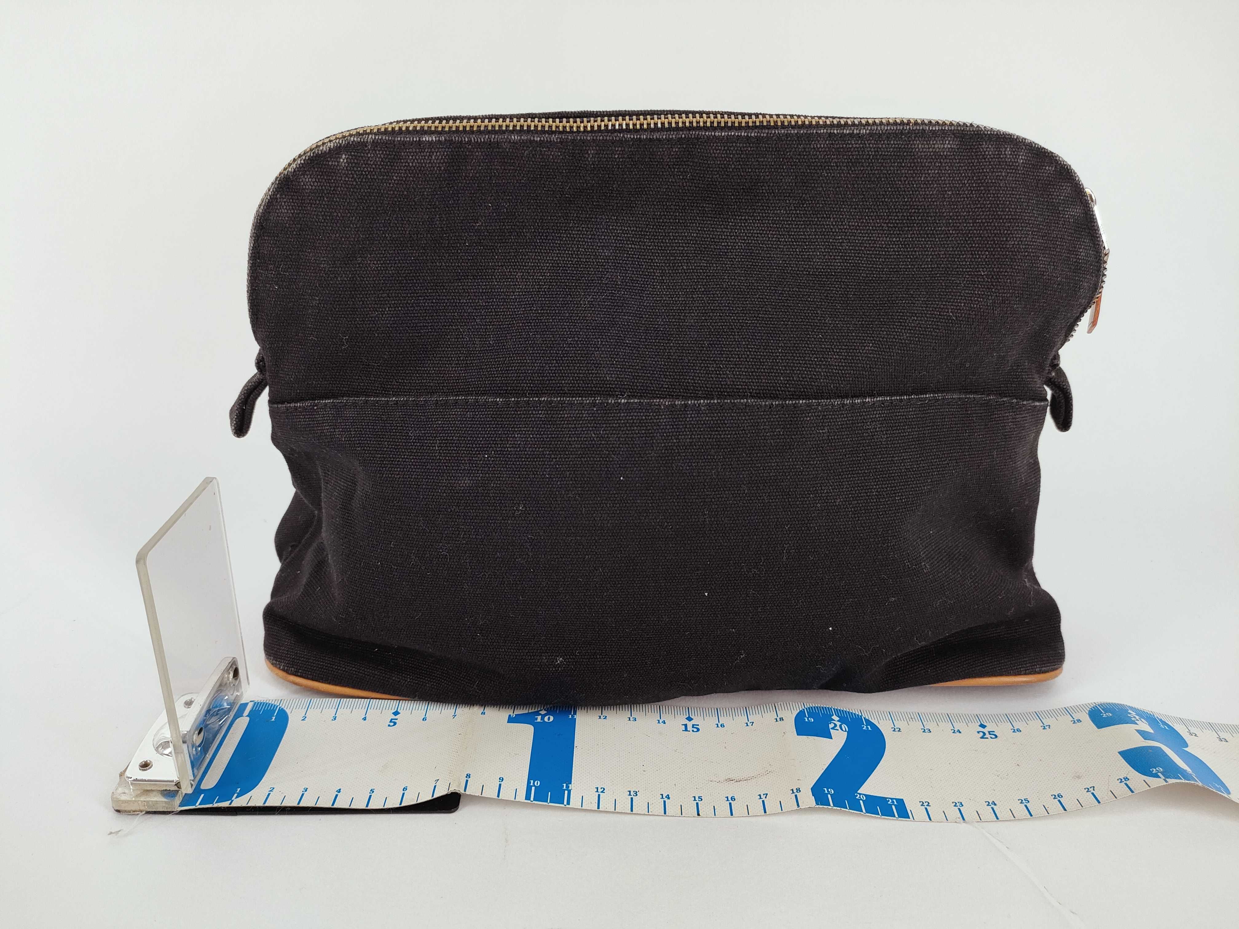Bolide Hermes Bolide Pouch GM Canvas Pouch Navy Gold Hardware Pouch — view 2