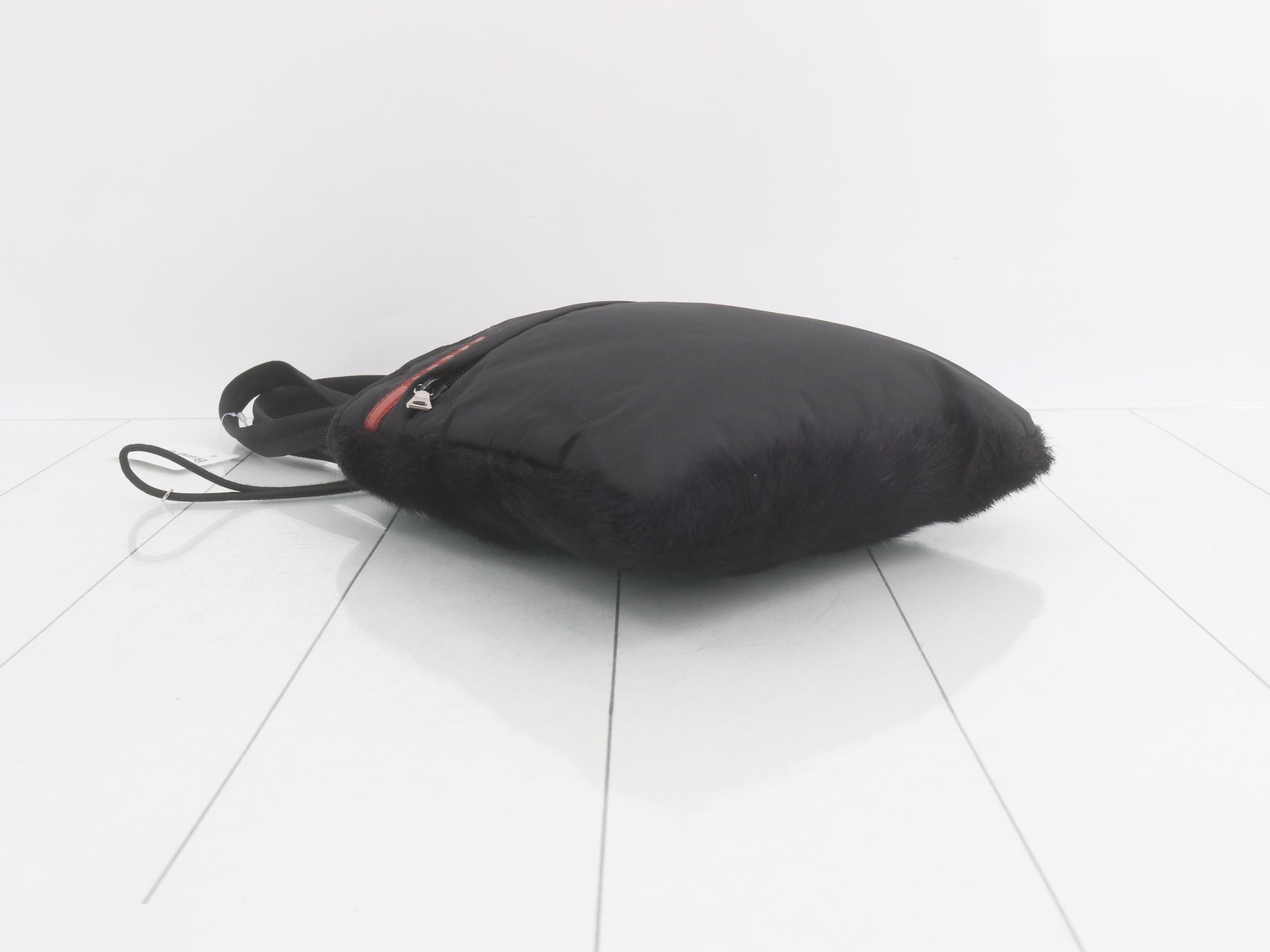 Sport Fur/Nylon Semi-Shoulder Bag — view 5
