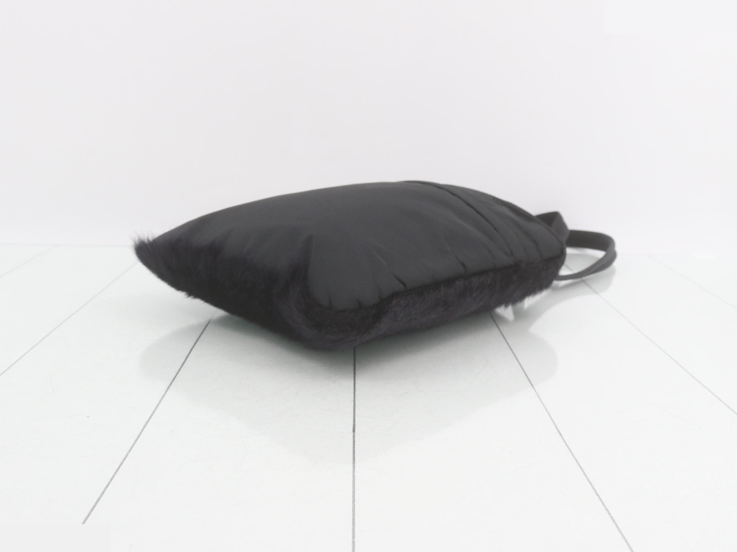 Sport Fur/Nylon Semi-Shoulder Bag — view 6