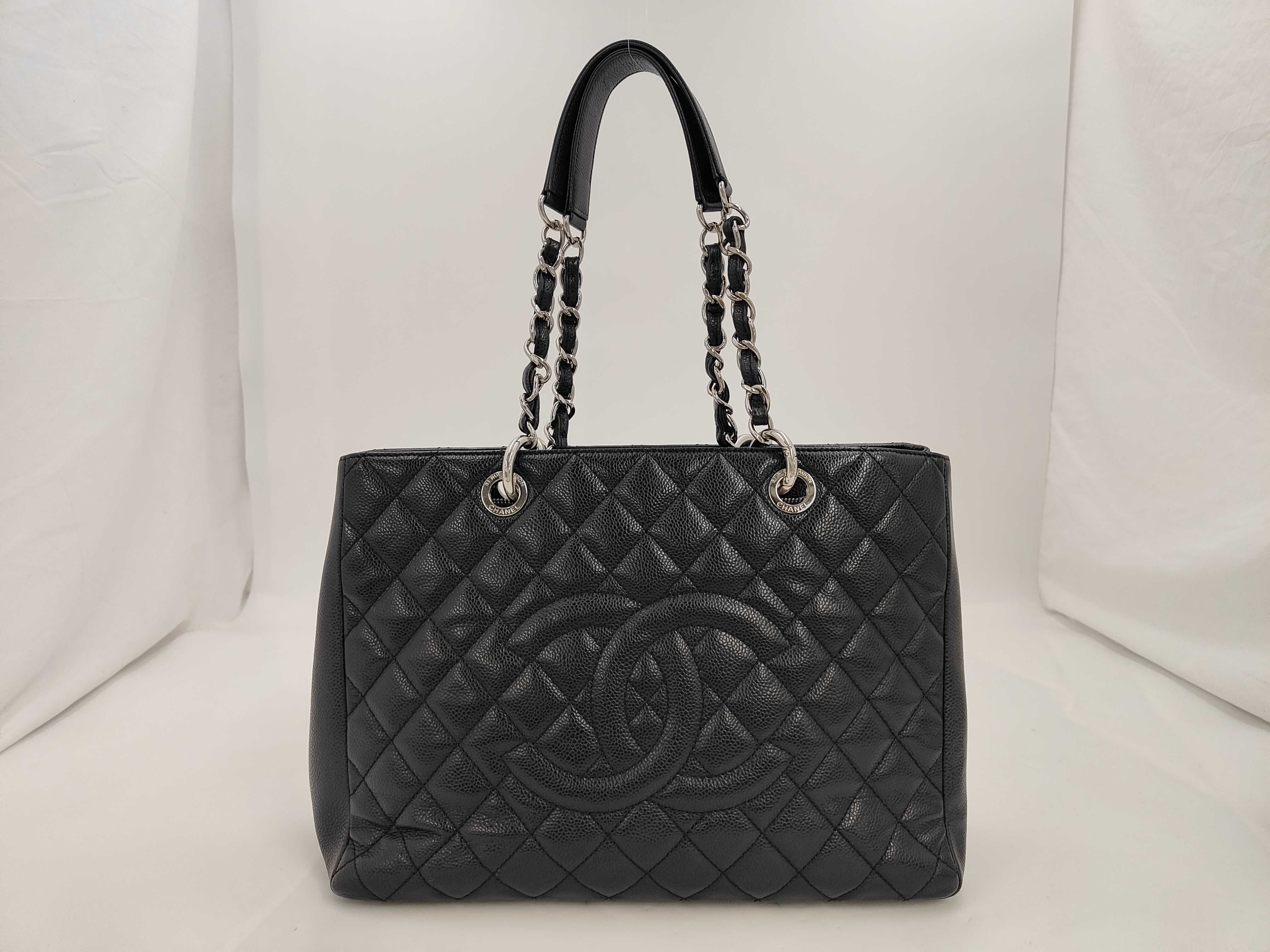 Matelasse GST caviar skin tote bag black tote bag