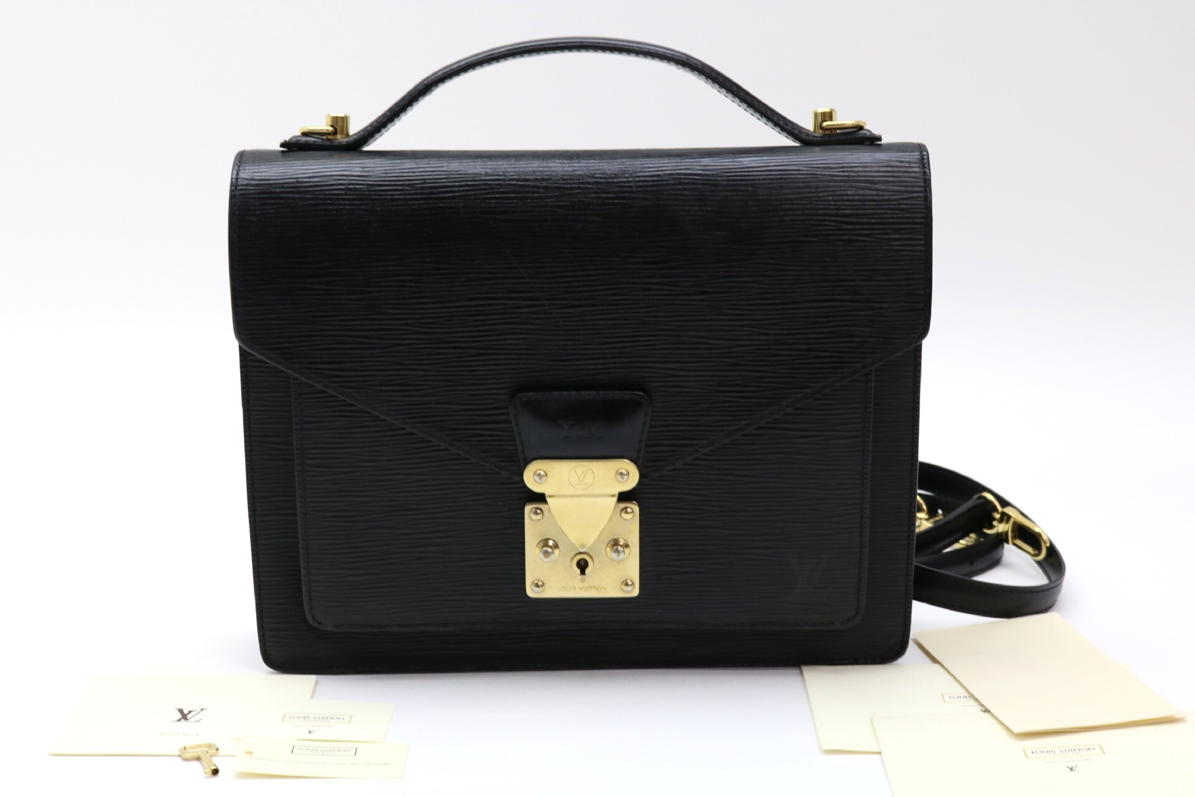 Epi Noir Monceau 2-Way Handbag