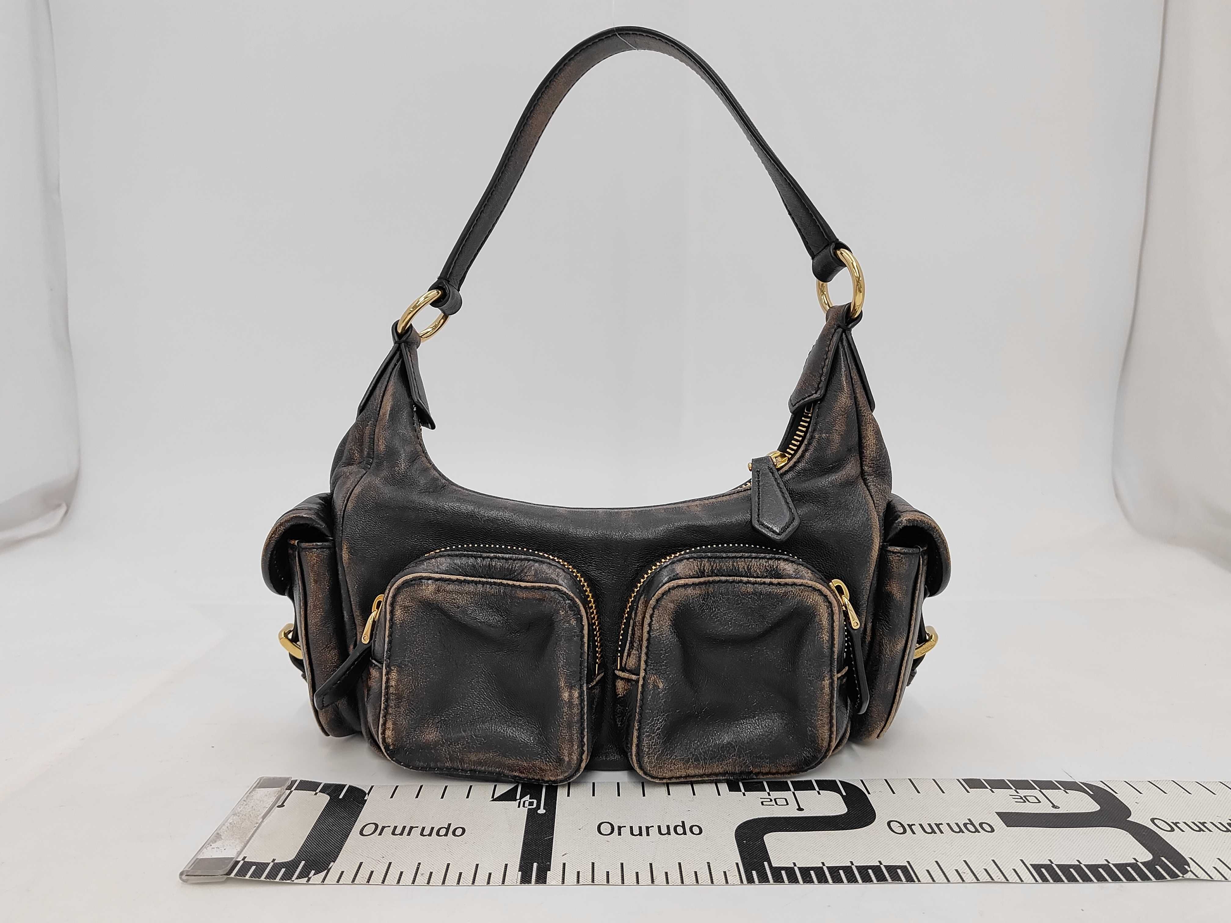 Nappa Leather Pocket Bag, Coffee, 5BC188, includes pouch, booklet, and receipt, shoulder bag. — view 2