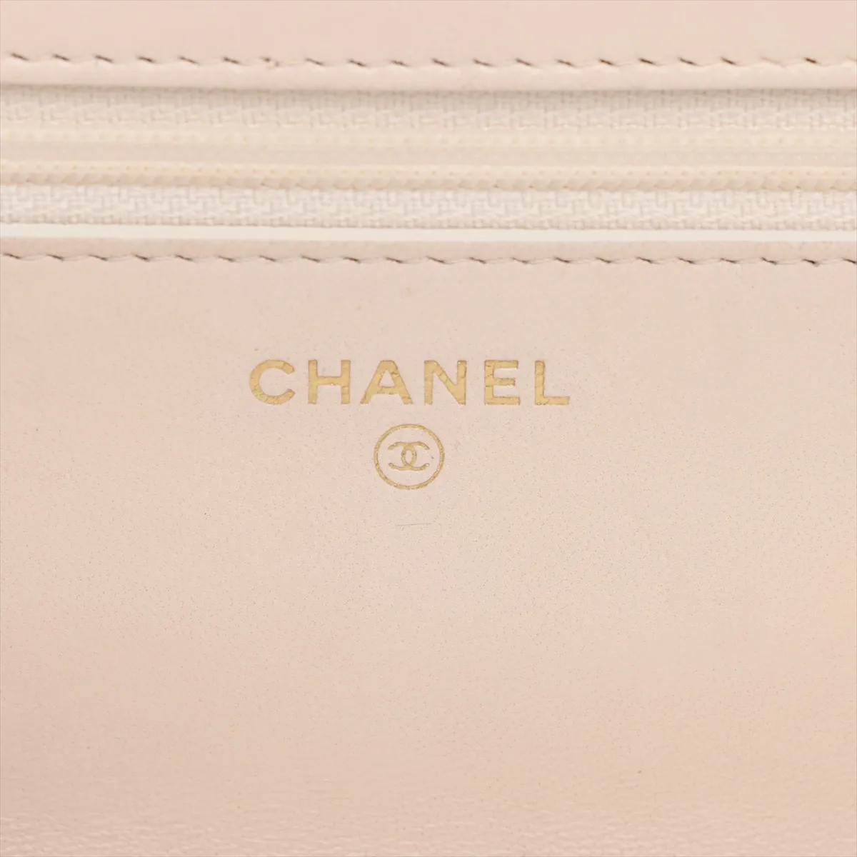 Matelassé Lambskin Chain Wallet, Beige, Gold Hardware, 30728917 (Serial Number in the 30s) — view 11