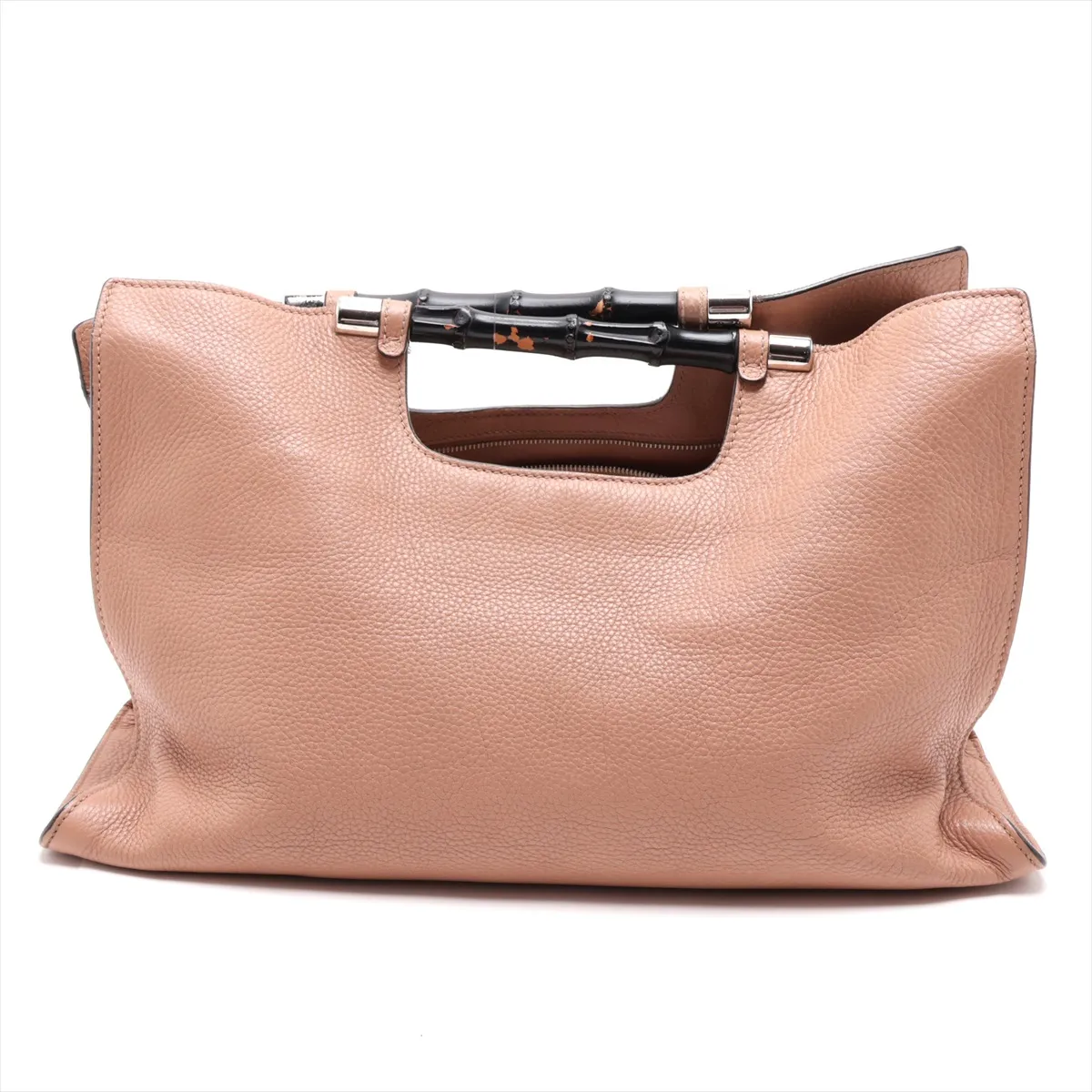 Bamboo 370829 Leather 2-Way Handbag, Beige — view 2