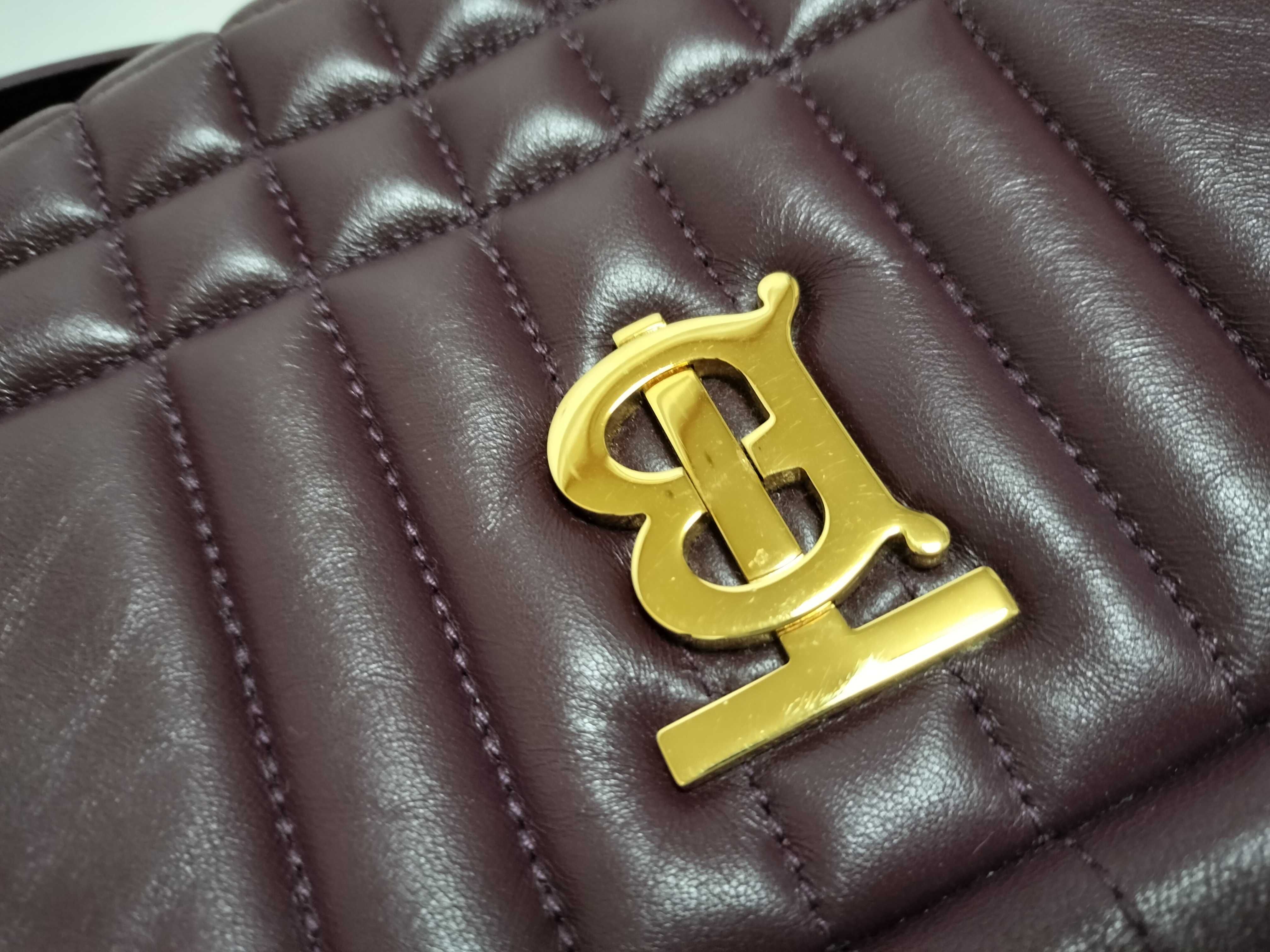 BAG LONDON LOLA LEATHER CHAIN ​​SHOULDER MAROON Shoulder Bag — view 14