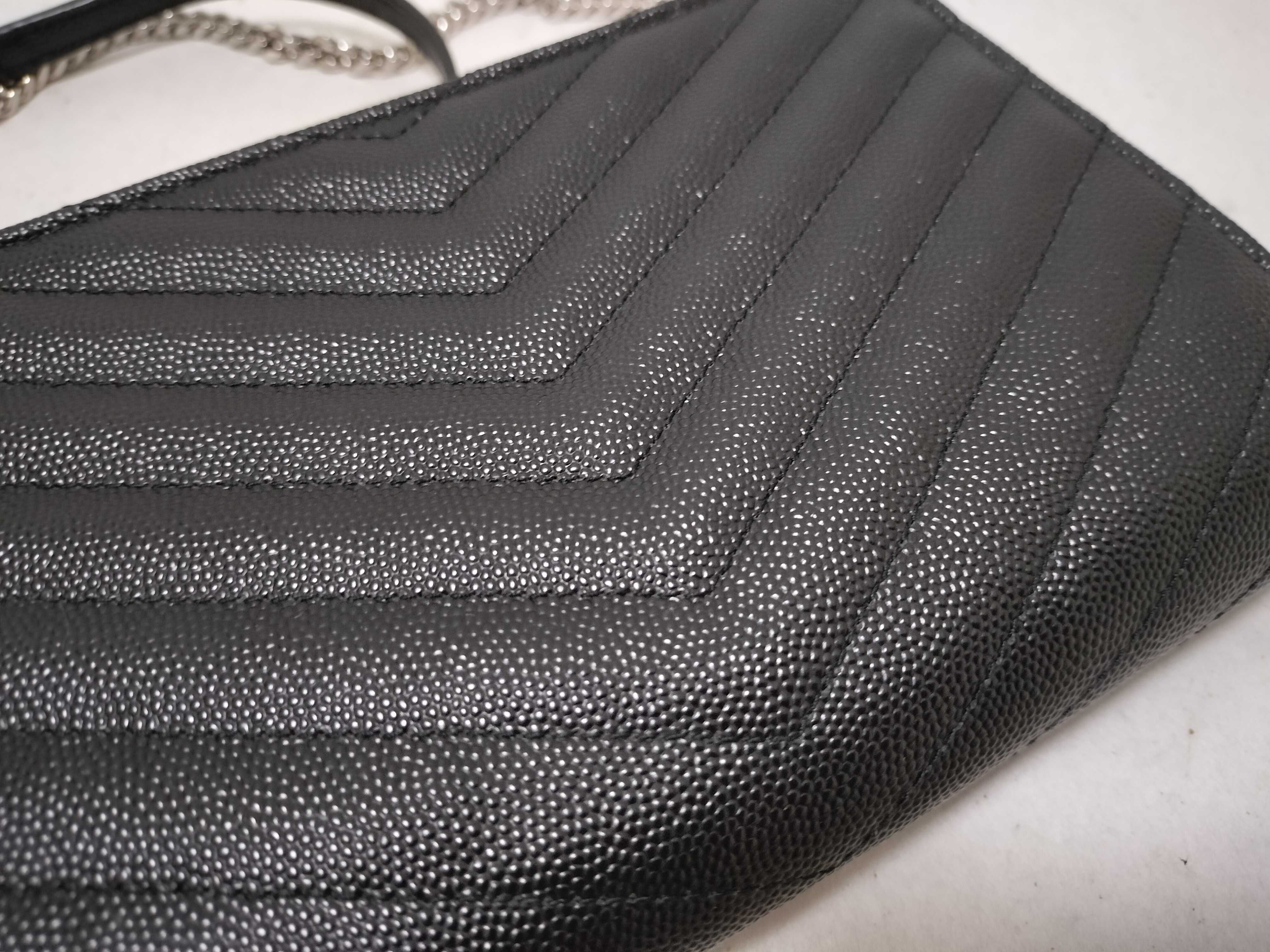 TH-742920 Cassandre Envelope Leather Black SHW Chain Wallet Shoulder Bag — view 14