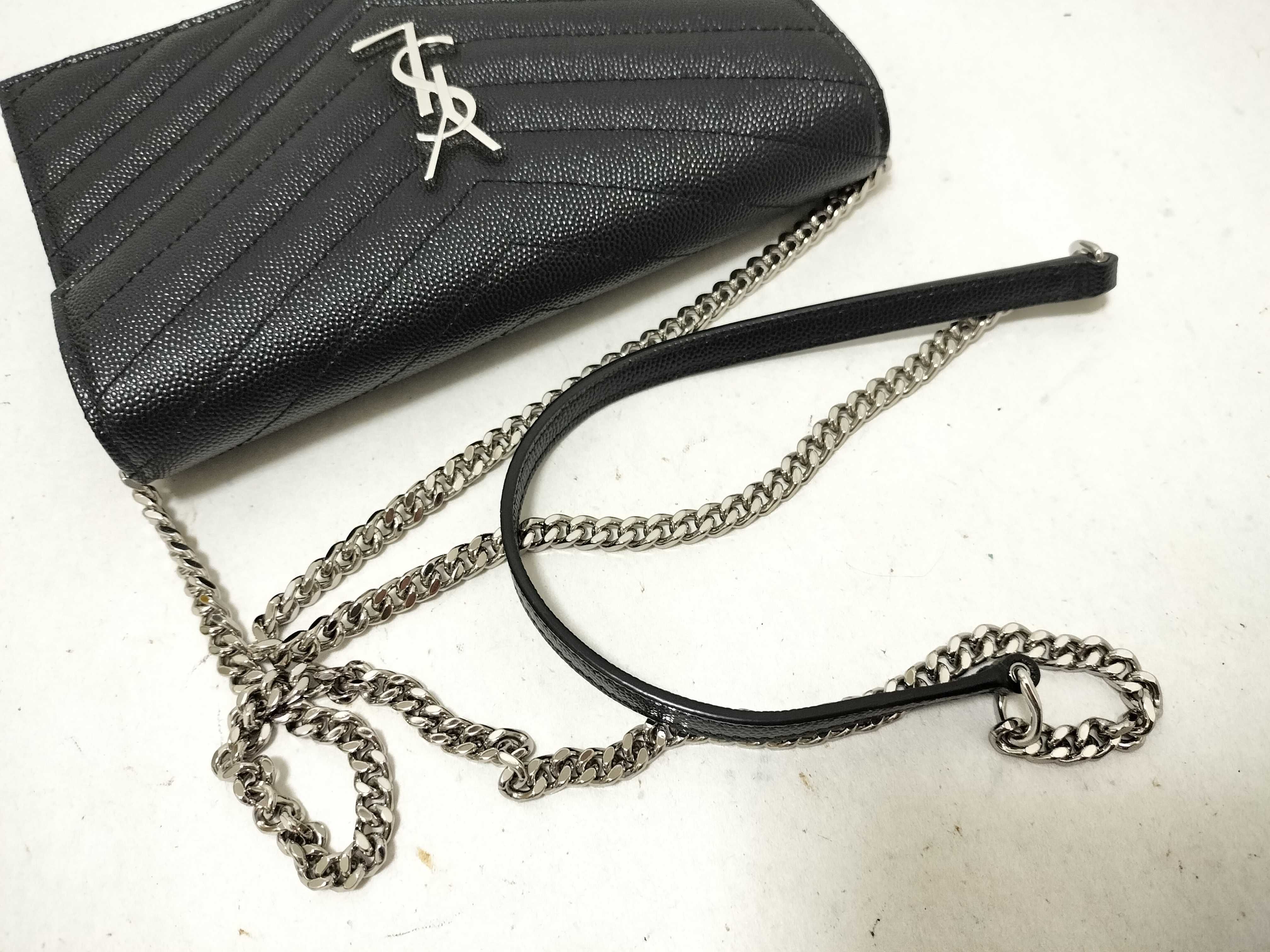 TH-742920 Cassandre Envelope Leather Black SHW Chain Wallet Shoulder Bag — view 3