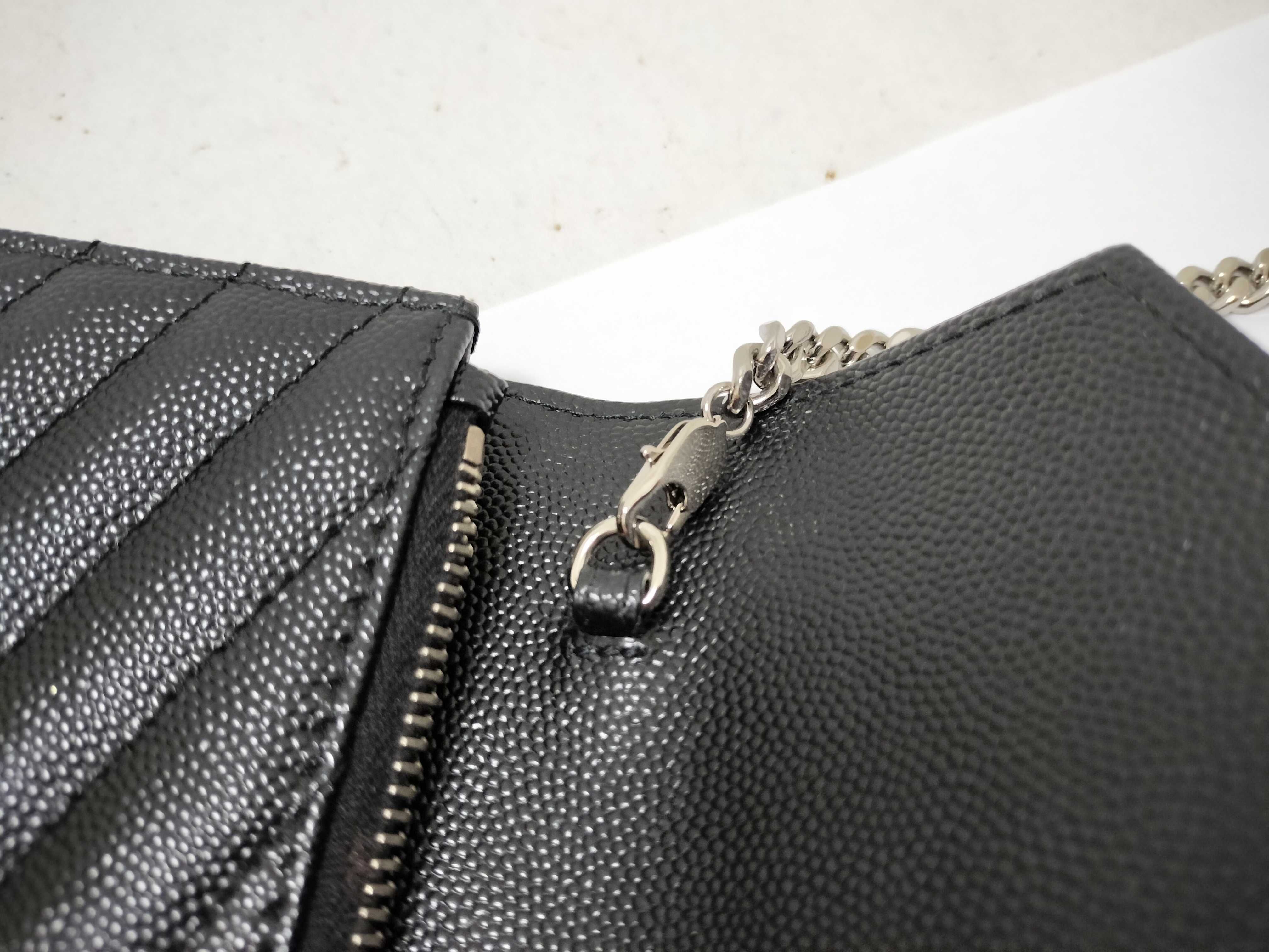 TH-742920 Cassandre Envelope Leather Black SHW Chain Wallet Shoulder Bag — view 5