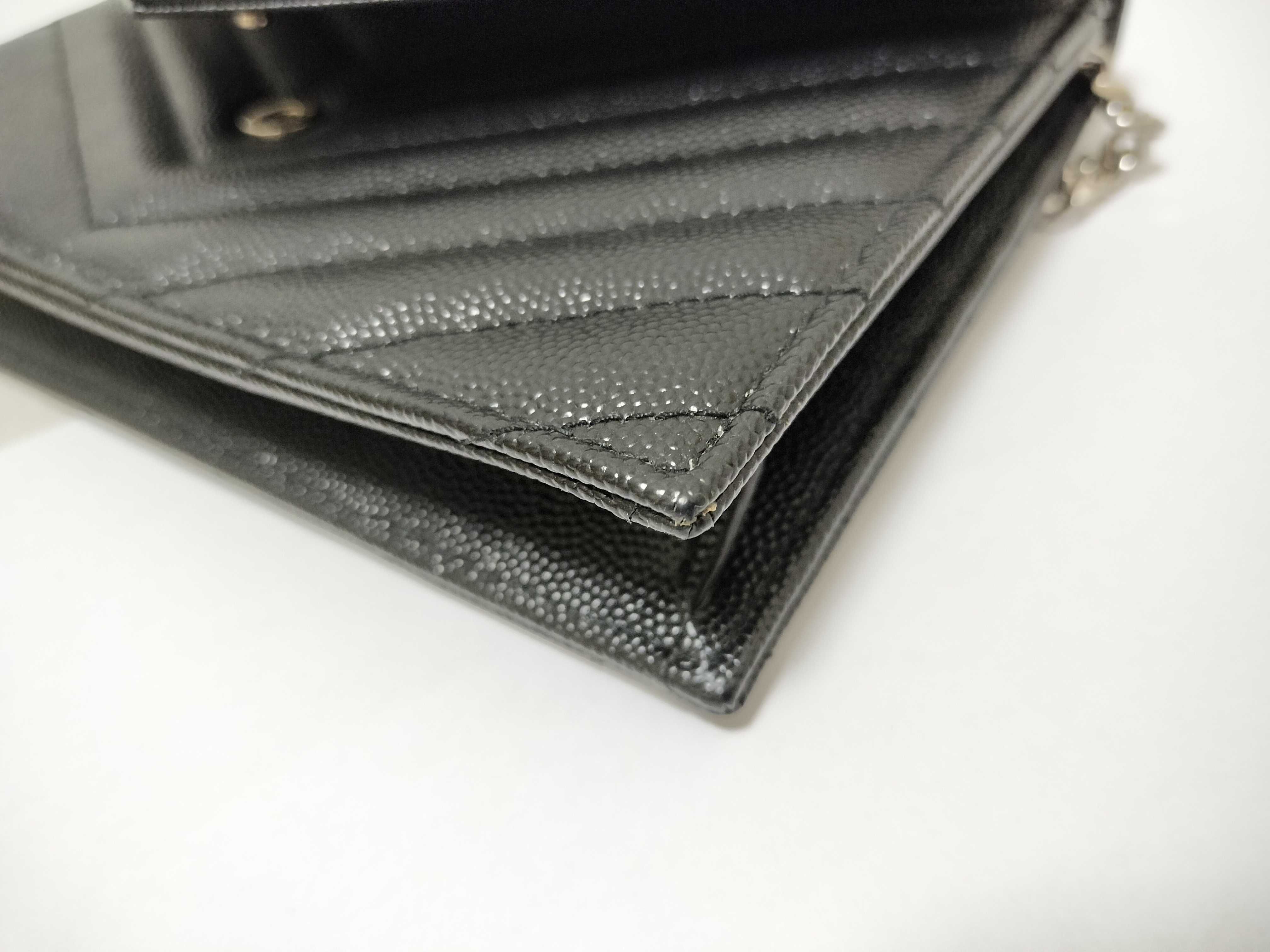 TH-742920 Cassandre Envelope Leather Black SHW Chain Wallet Shoulder Bag — view 6