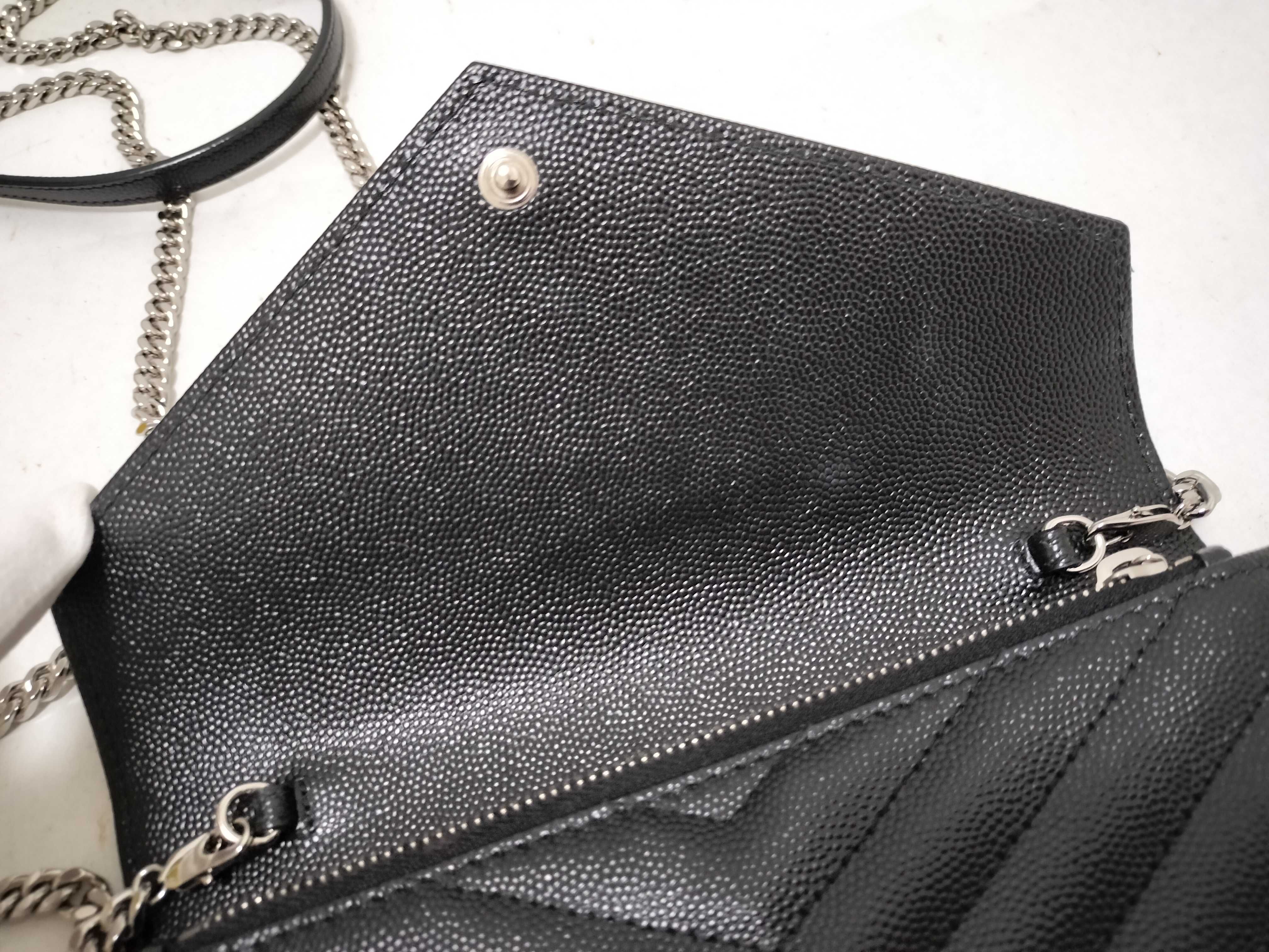 TH-742920 Cassandre Envelope Leather Black SHW Chain Wallet Shoulder Bag — view 8