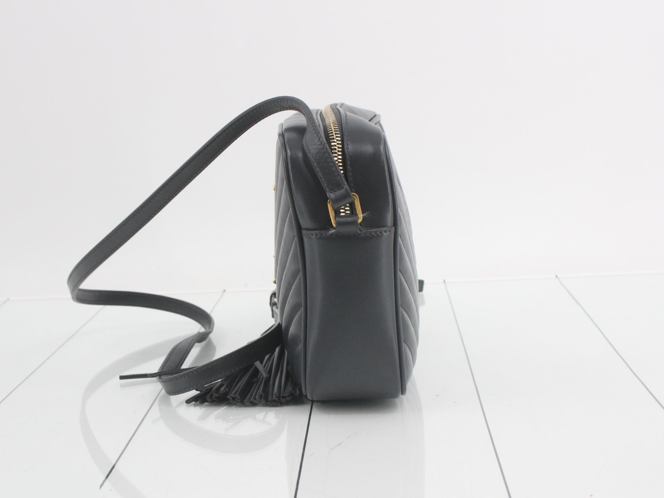 Lou Camera Bag, Gray, Quilted Leather — view 3