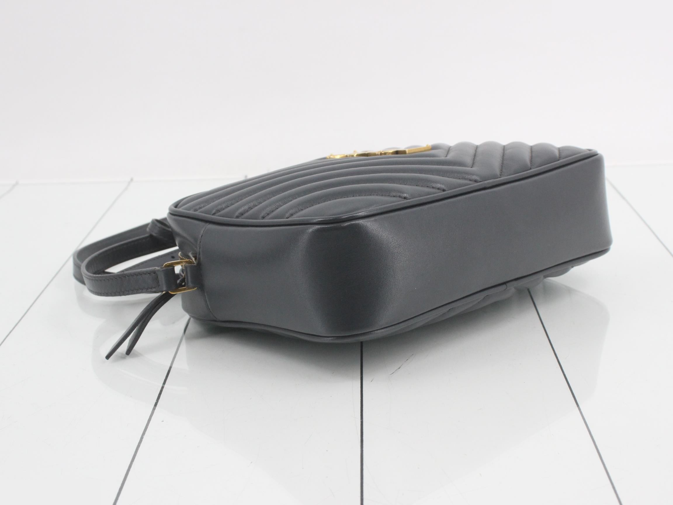 Lou Camera Bag, Gray, Quilted Leather — view 5