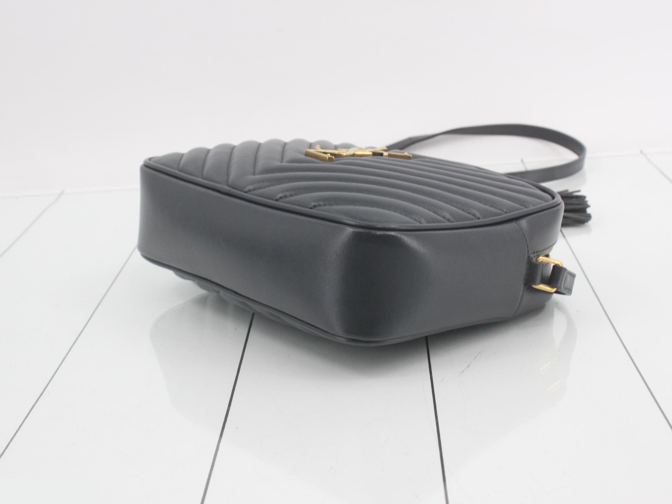 Lou Camera Bag, Gray, Quilted Leather — view 6