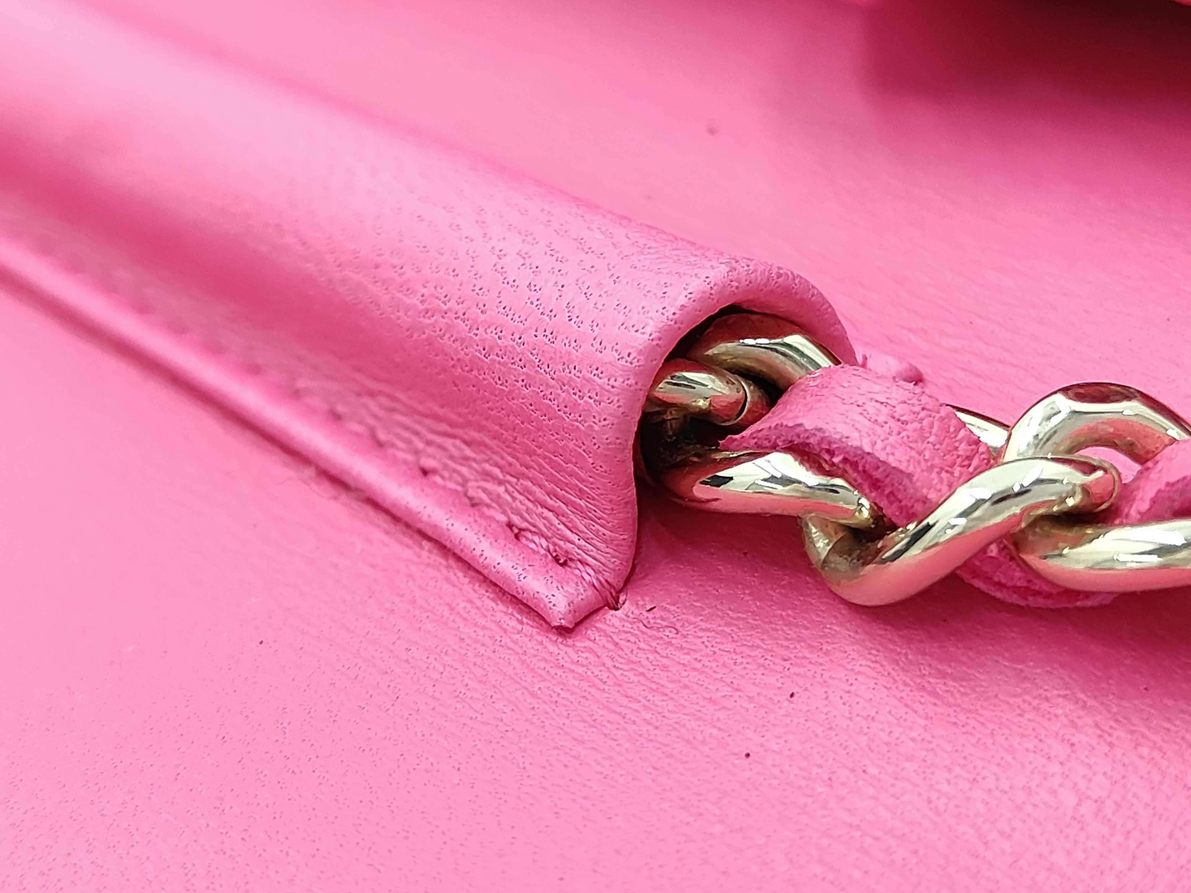 Lambskin Matelassé Chain Wallet, Pink, Gold Hardware, Serial Number 21 Series — view 6