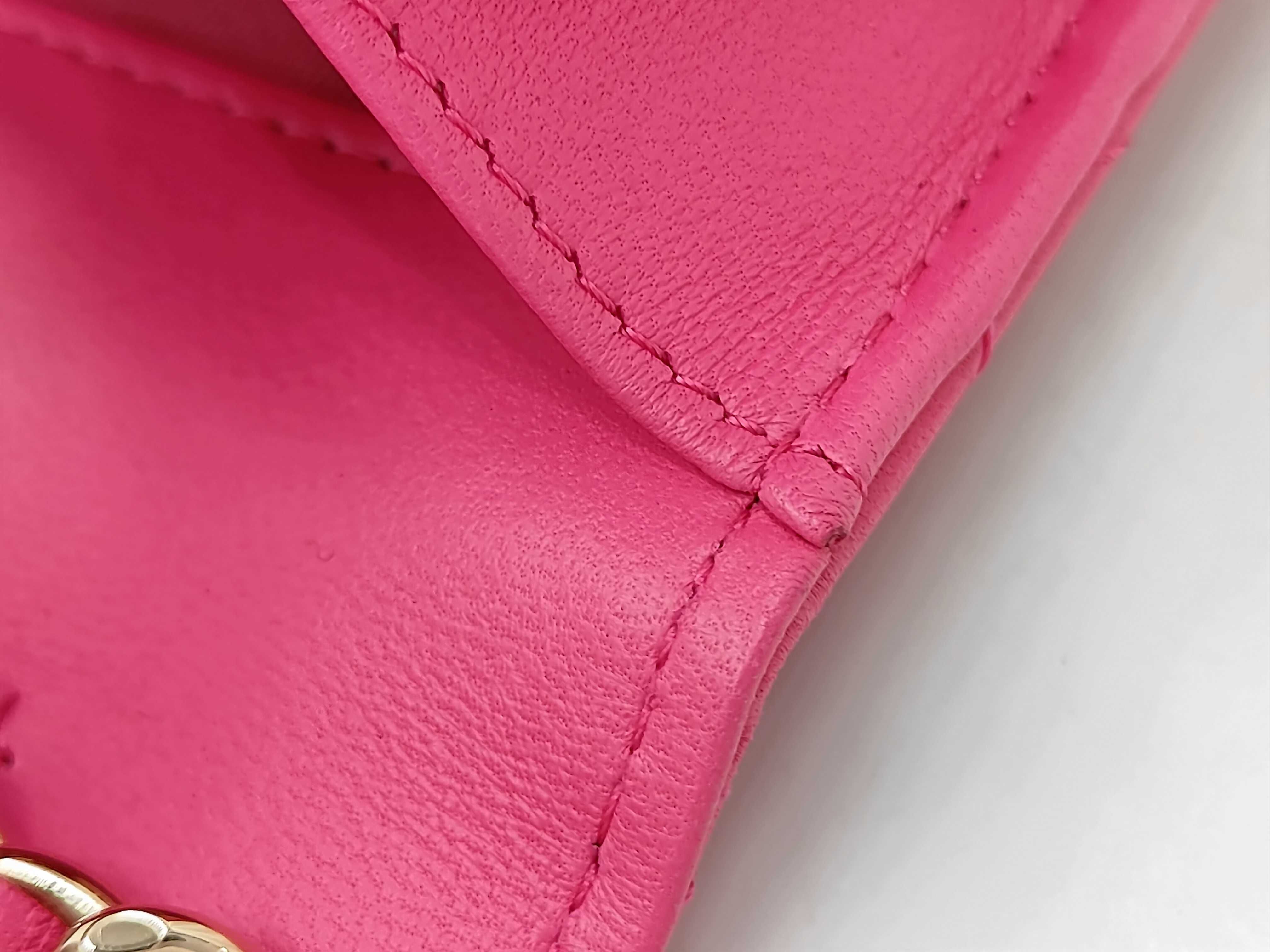 Lambskin Matelassé Chain Wallet, Pink, Gold Hardware, Serial Number 21 Series — view 9