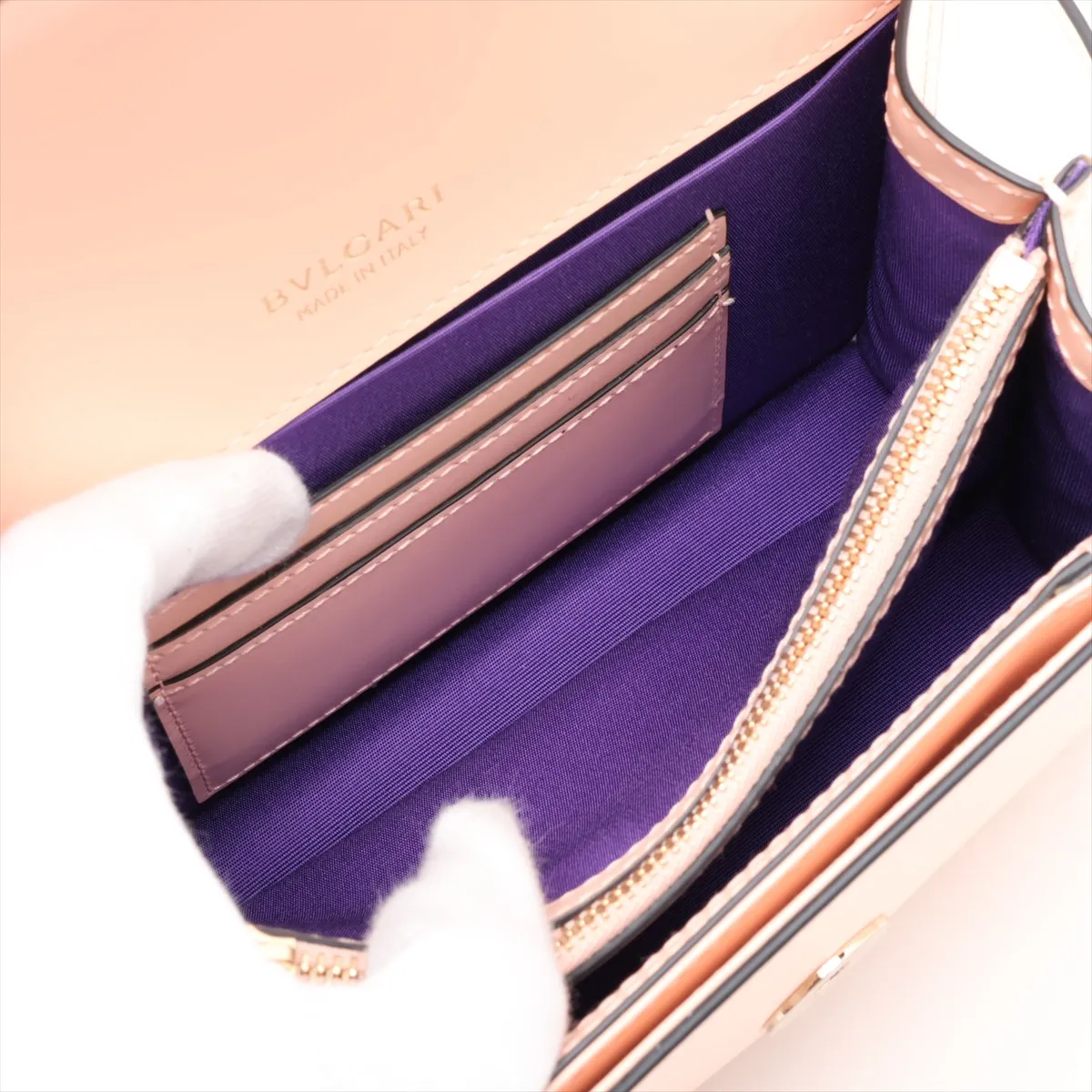 Serpenti Forever Leather Chain Shoulder Bag, Pink — view 6