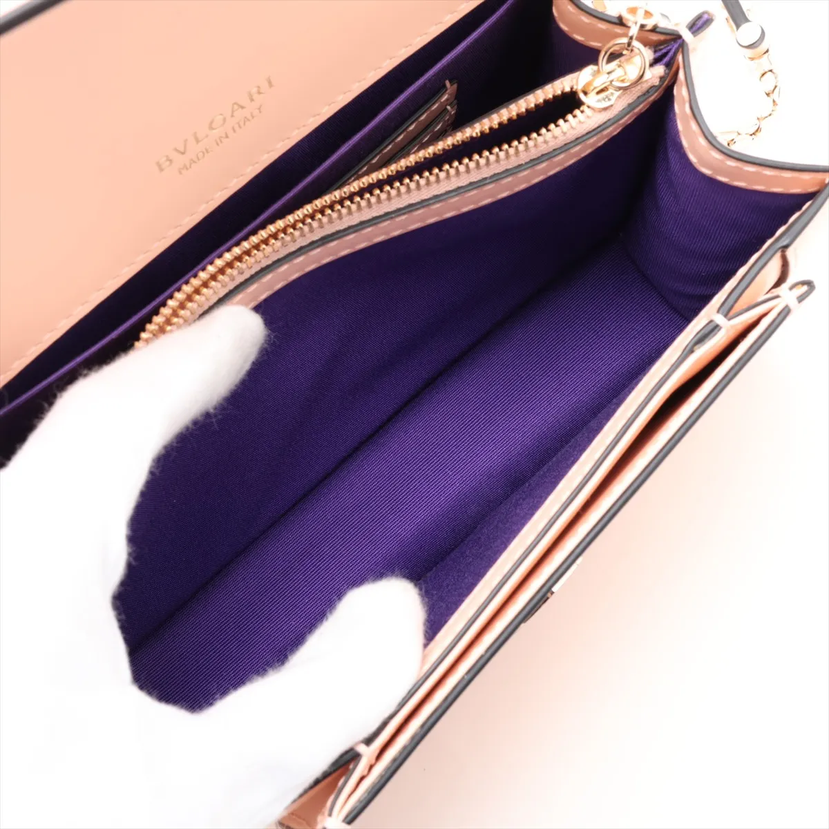 Serpenti Forever Leather Chain Shoulder Bag, Pink — view 9