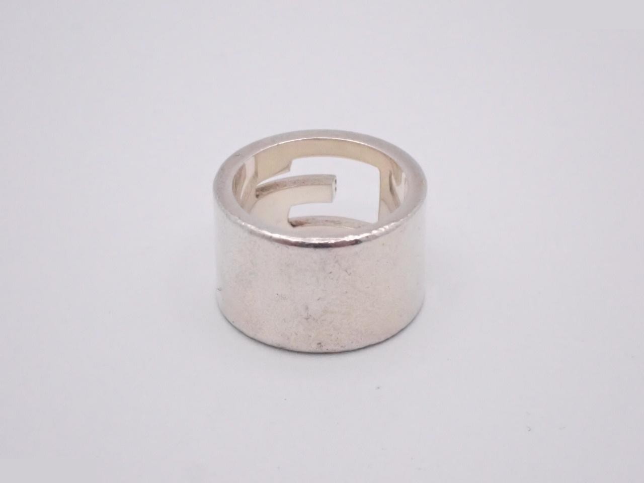 ring, SV (Silver), G logo, 925 sterling silver, 10.6g, size #8.5 — view 2