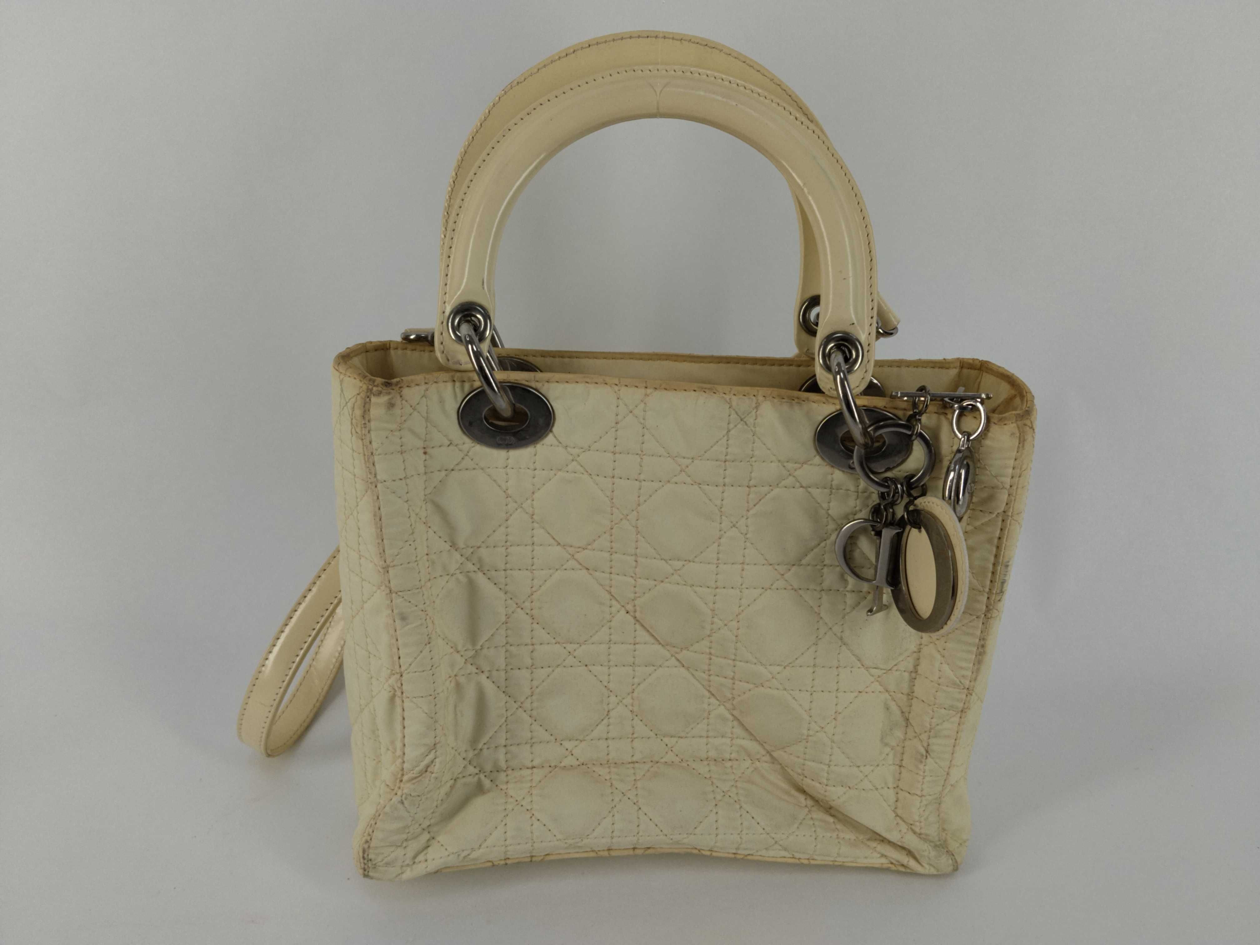 Lady Dior handbag, ivory.