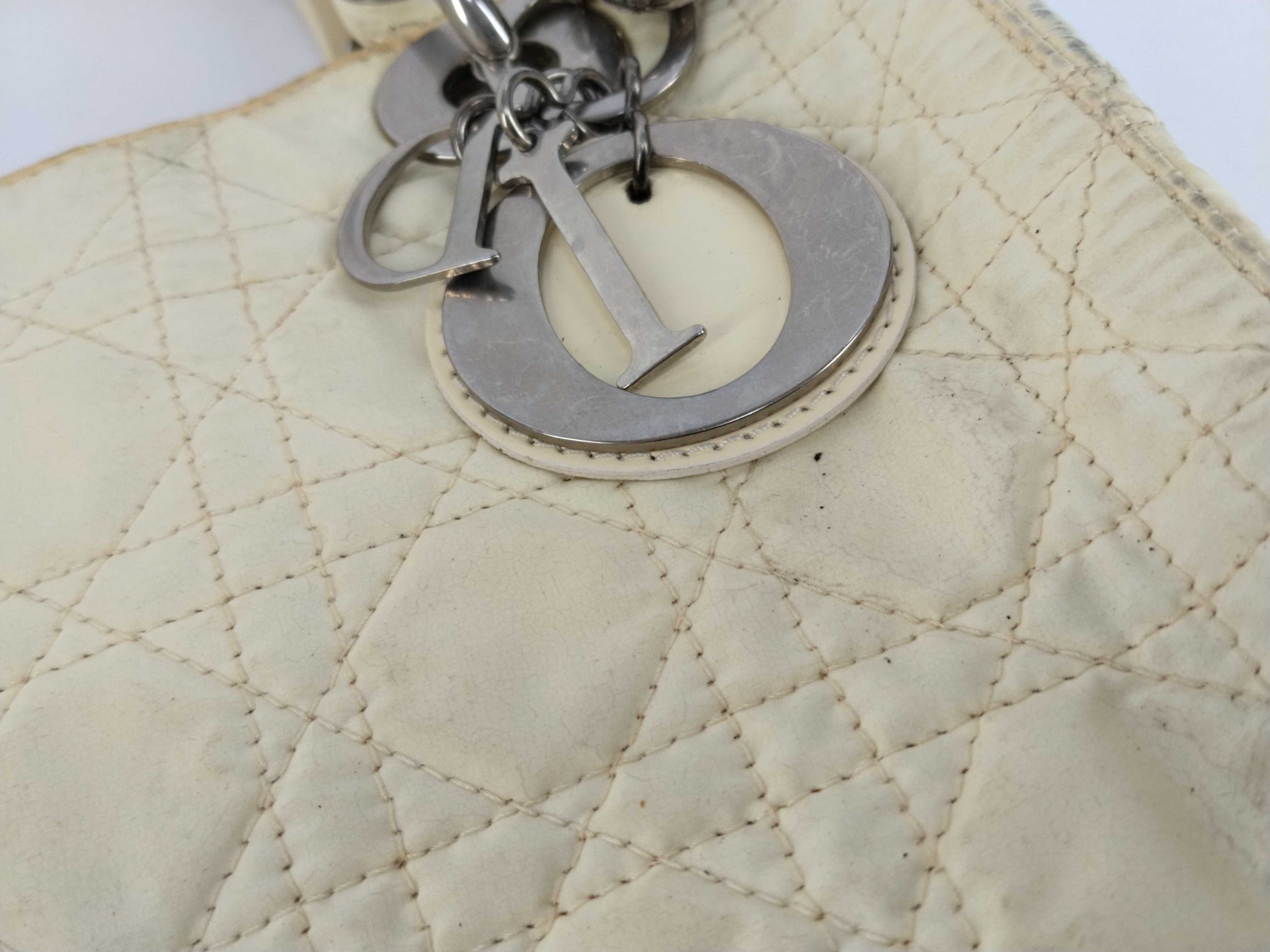Lady Dior handbag, ivory. — view 8