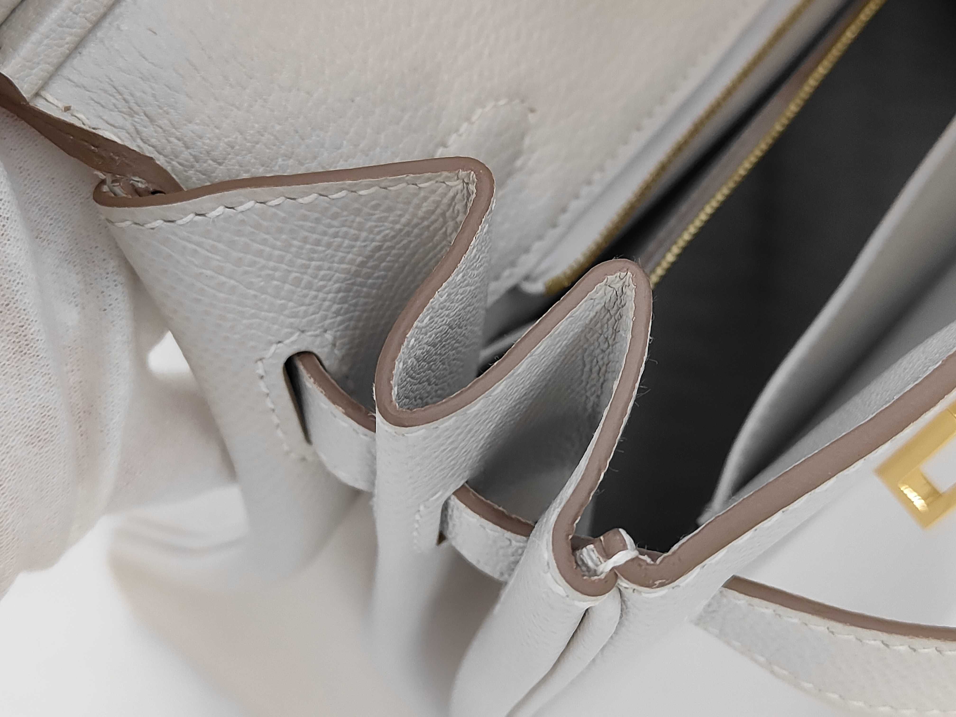 Birkin 30, Veau Epsom leather, gray, gold hardware, W stamp, handbag — view 13