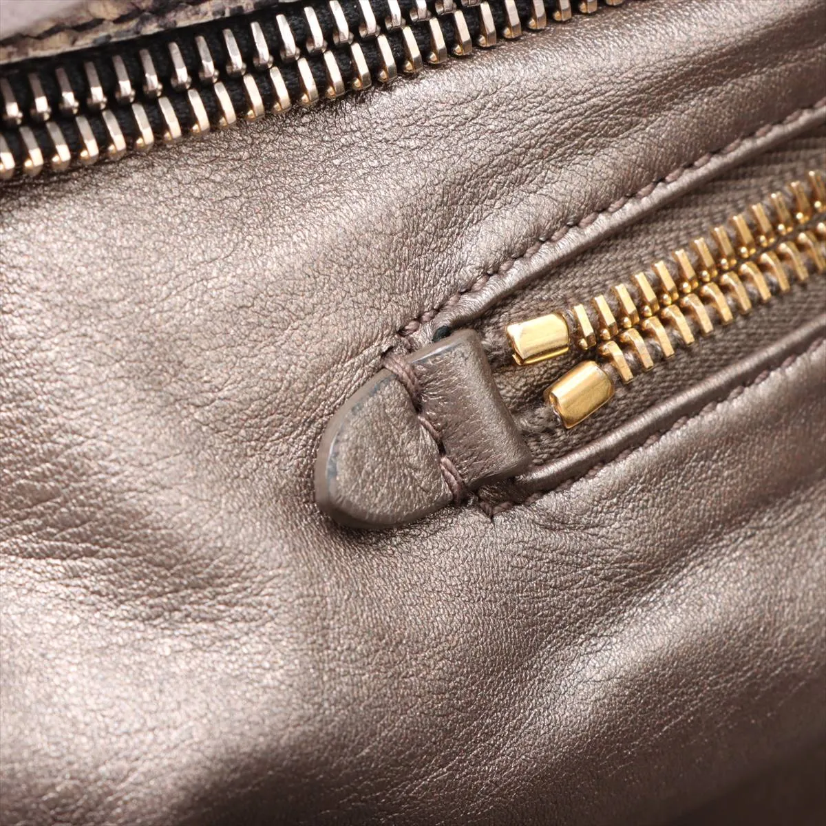 leather handbag gray x beige — view 11