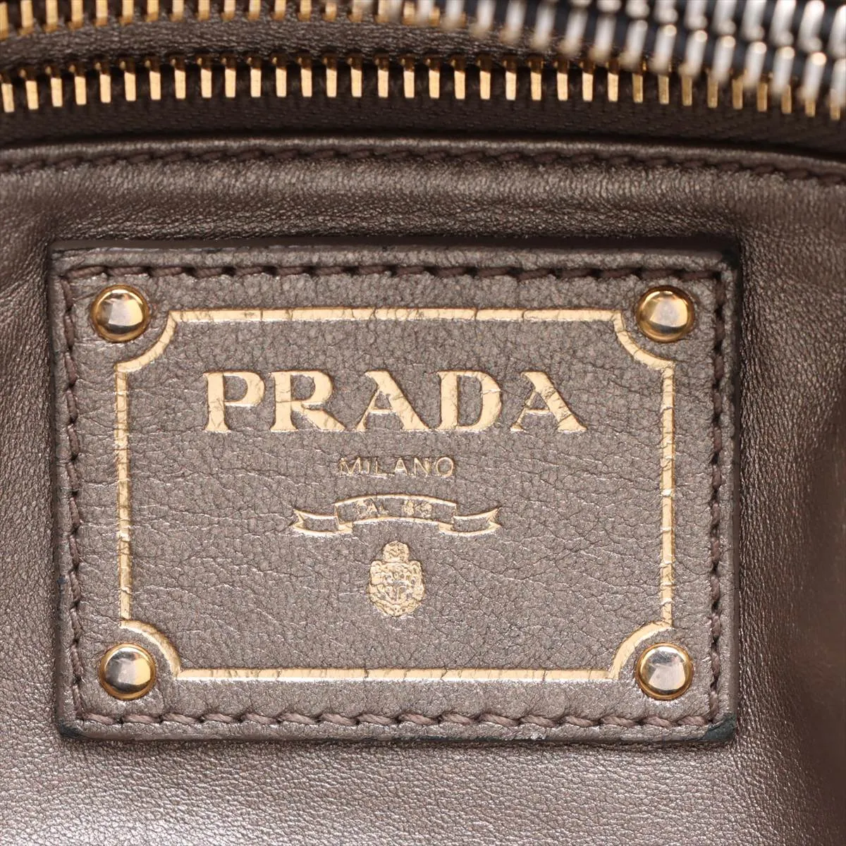 leather handbag gray x beige — view 10