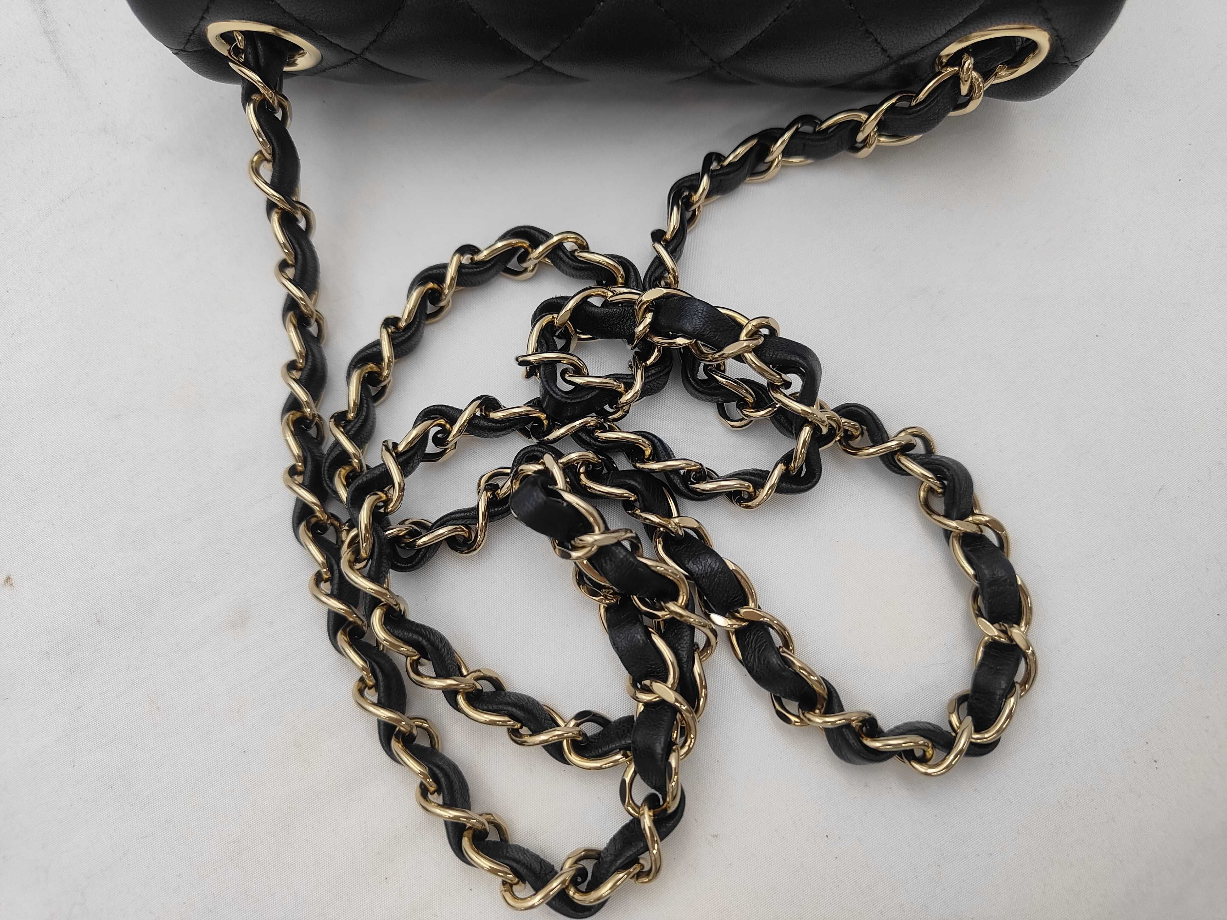 Lambskin Square Fatboy Black Chain Shoulder Bag with IC Plate — view 3
