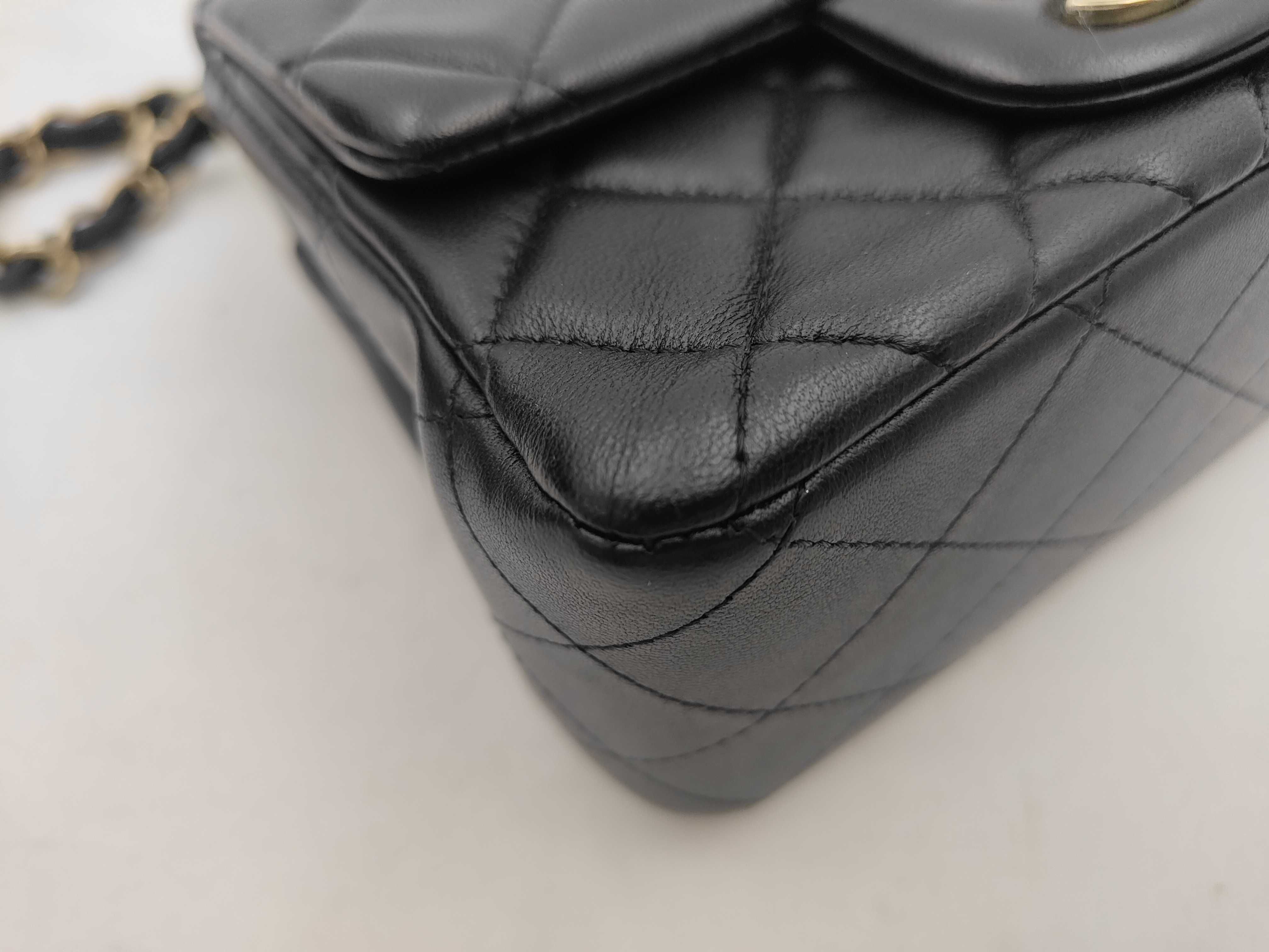 Lambskin Square Fatboy Black Chain Shoulder Bag with IC Plate — view 6
