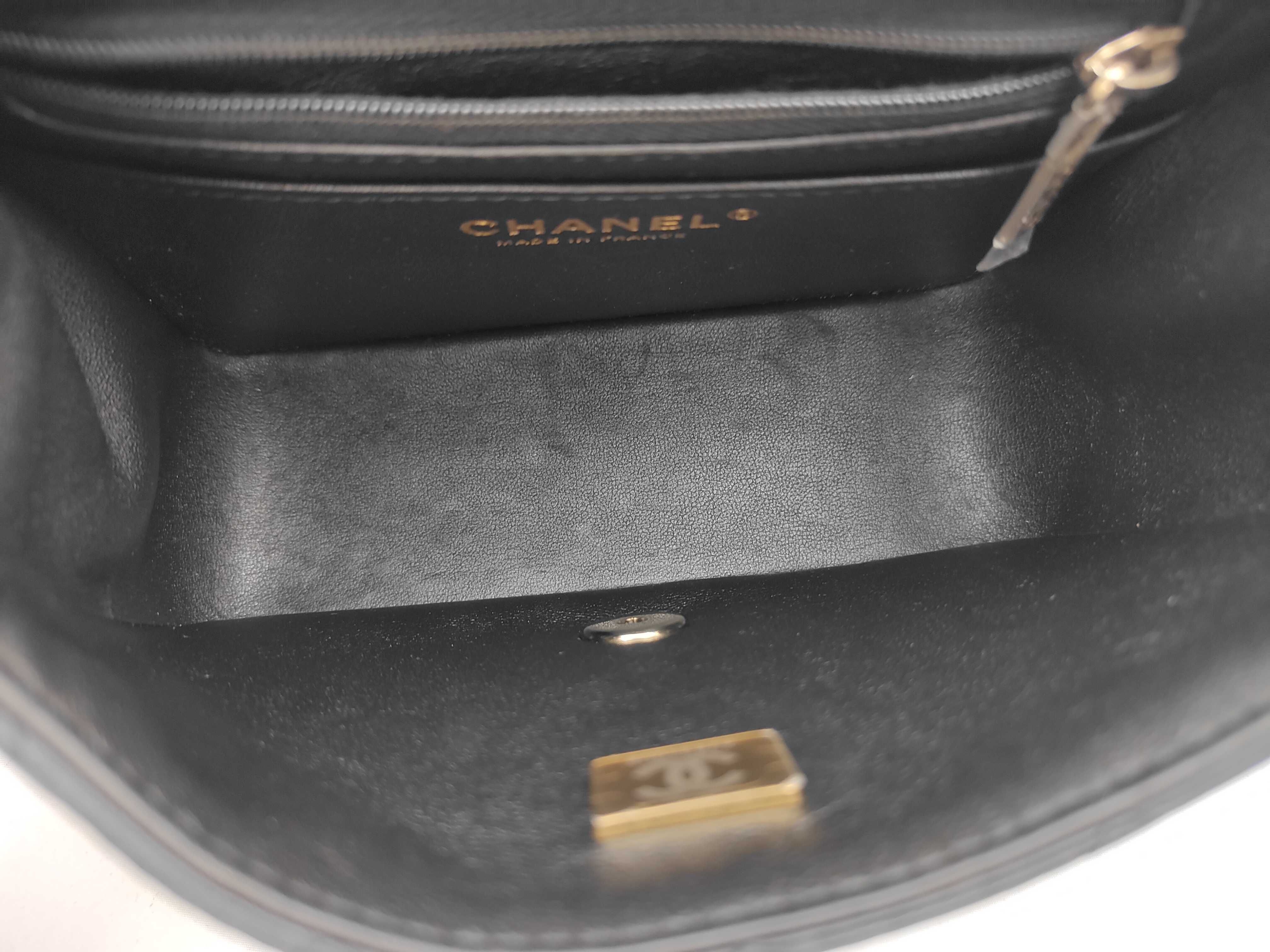 Lambskin Square Fatboy Black Chain Shoulder Bag with IC Plate — view 8