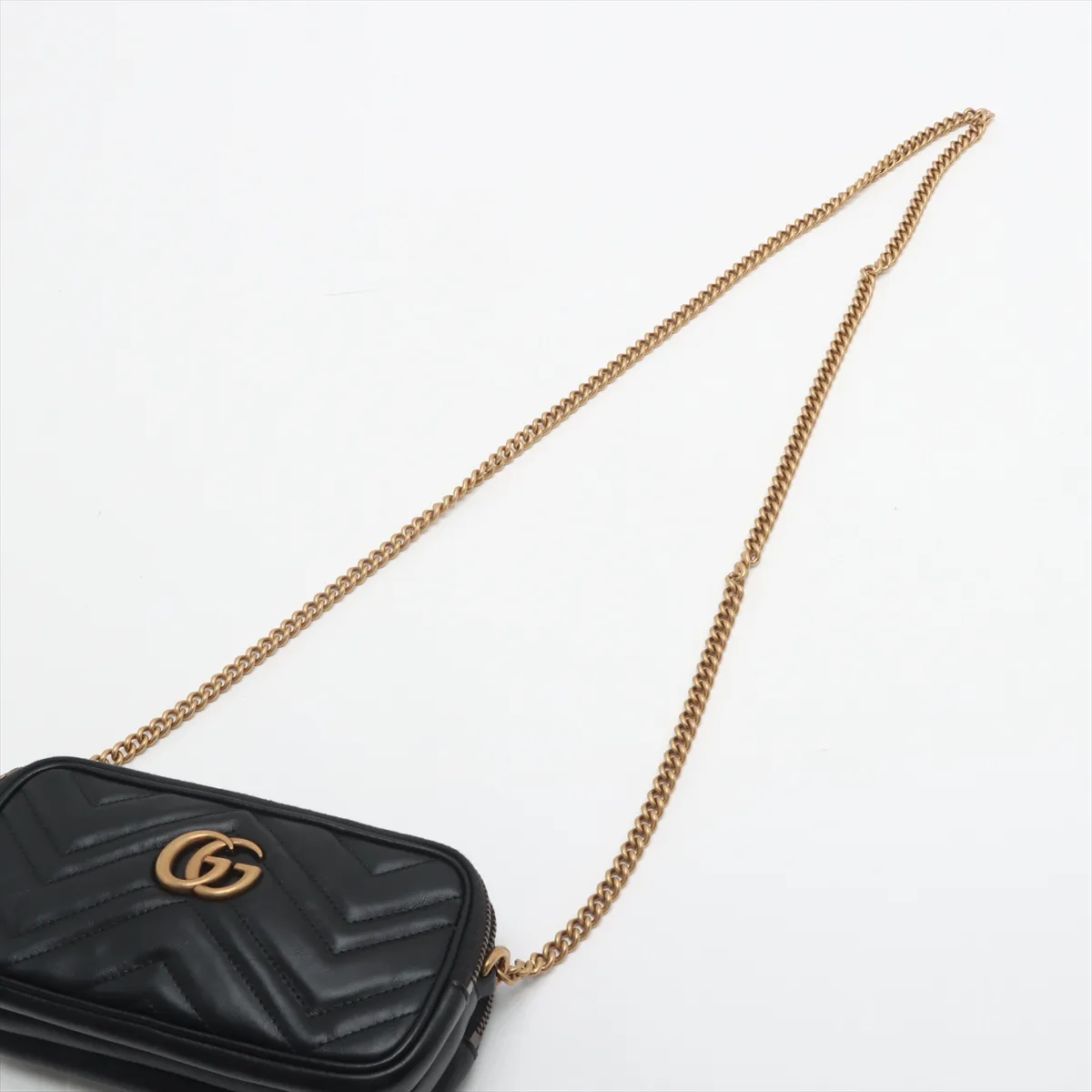 GG Marmont Leather Chain Shoulder Bag Black 546581 — view 5