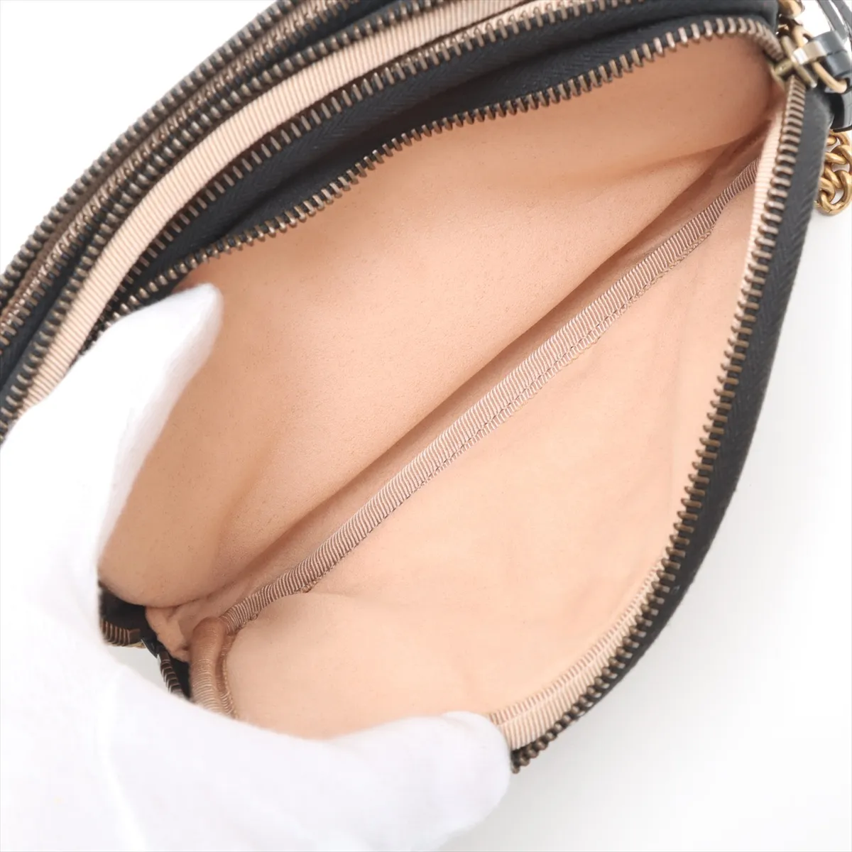 GG Marmont Leather Chain Shoulder Bag Black 546581 — view 6