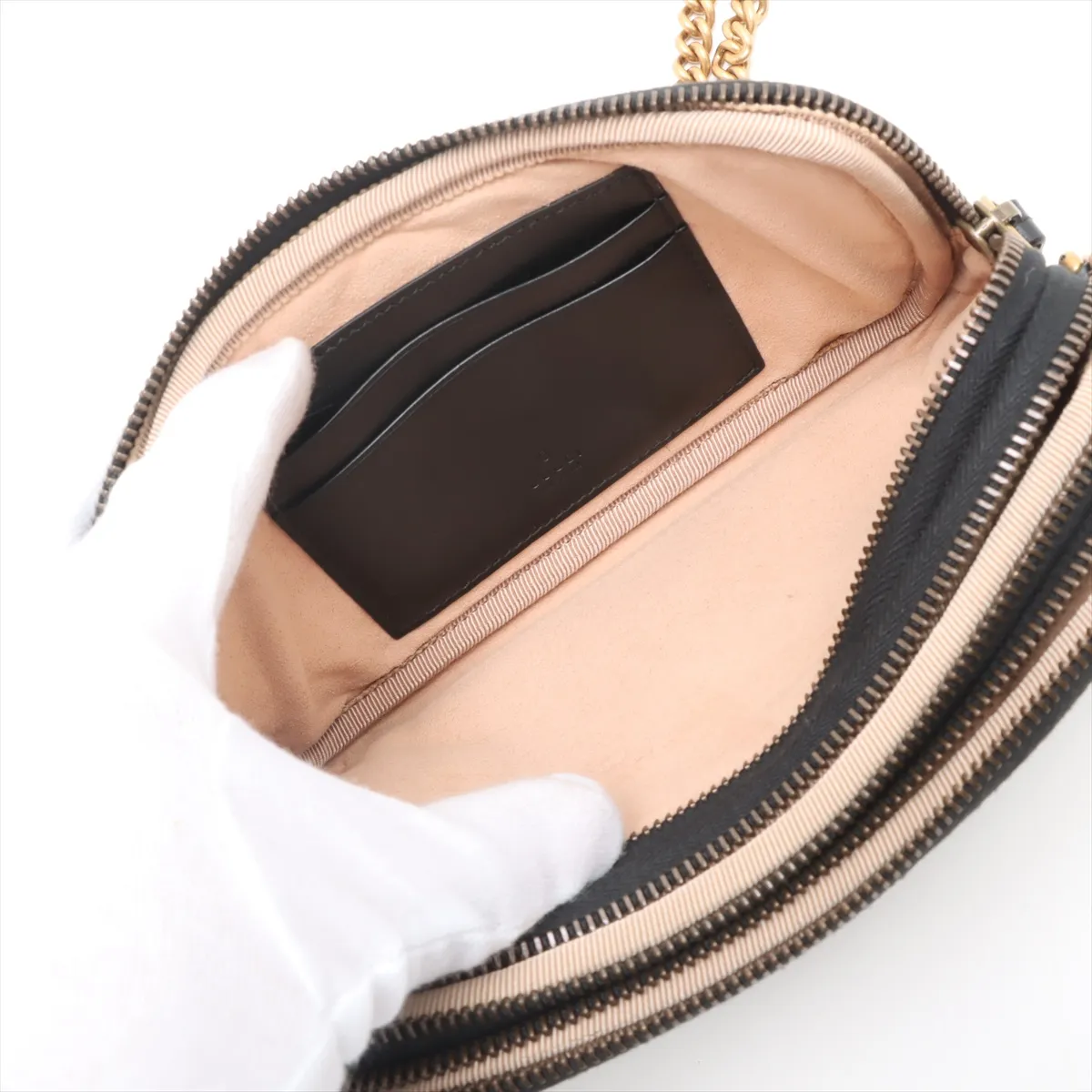 GG Marmont Leather Chain Shoulder Bag Black 546581 — view 8