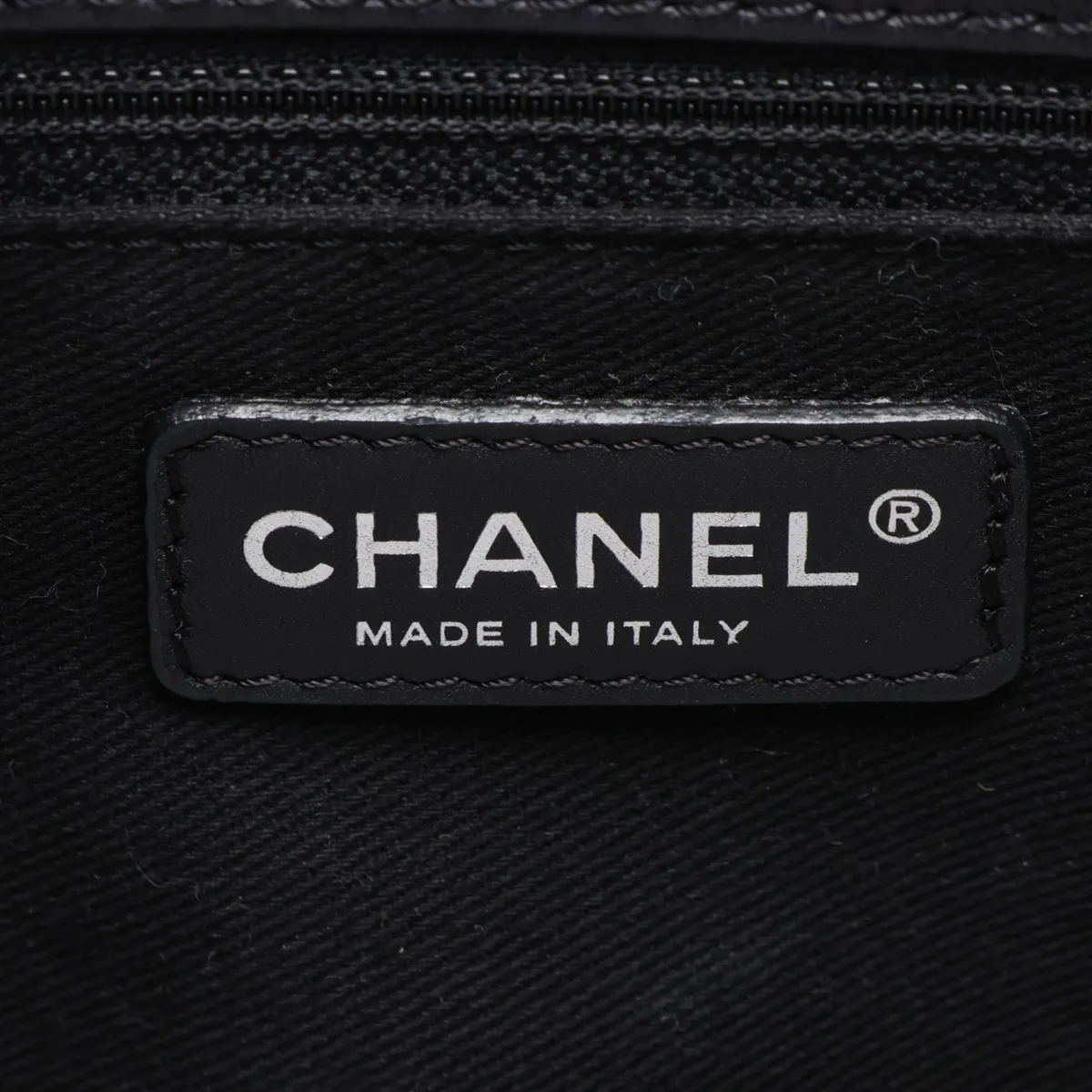 GST Caviar Skin Chain Tote Bag, Black with Silver Hardware, 11604075, Serial Number 11 — view 13