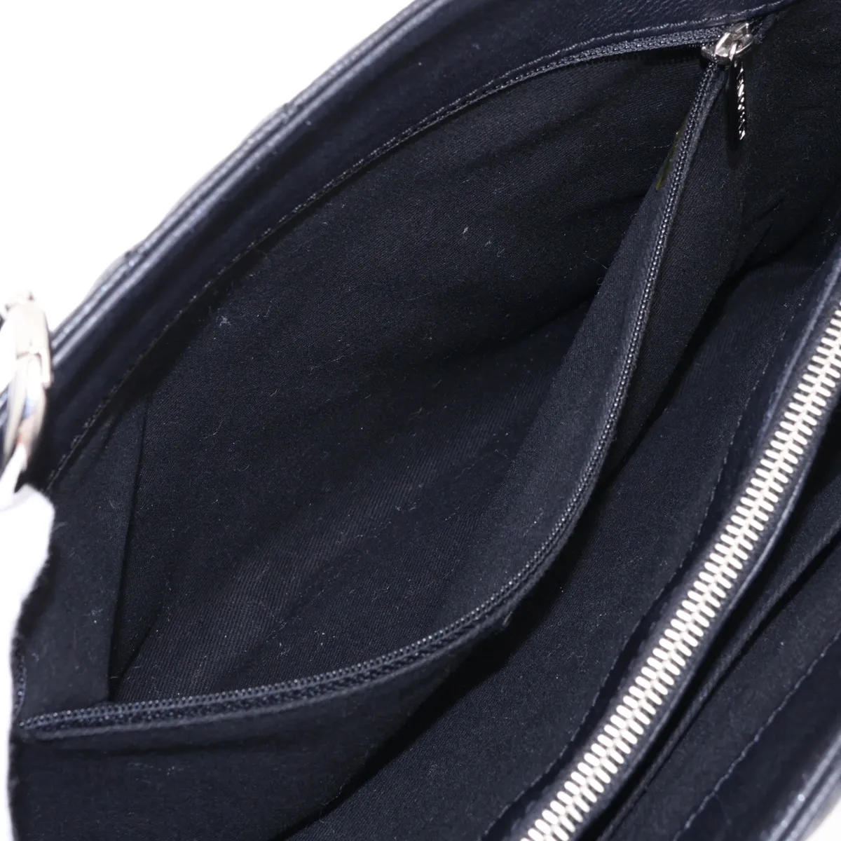 GST Caviar Skin Chain Tote Bag, Black with Silver Hardware, 11604075, Serial Number 11 — view 8