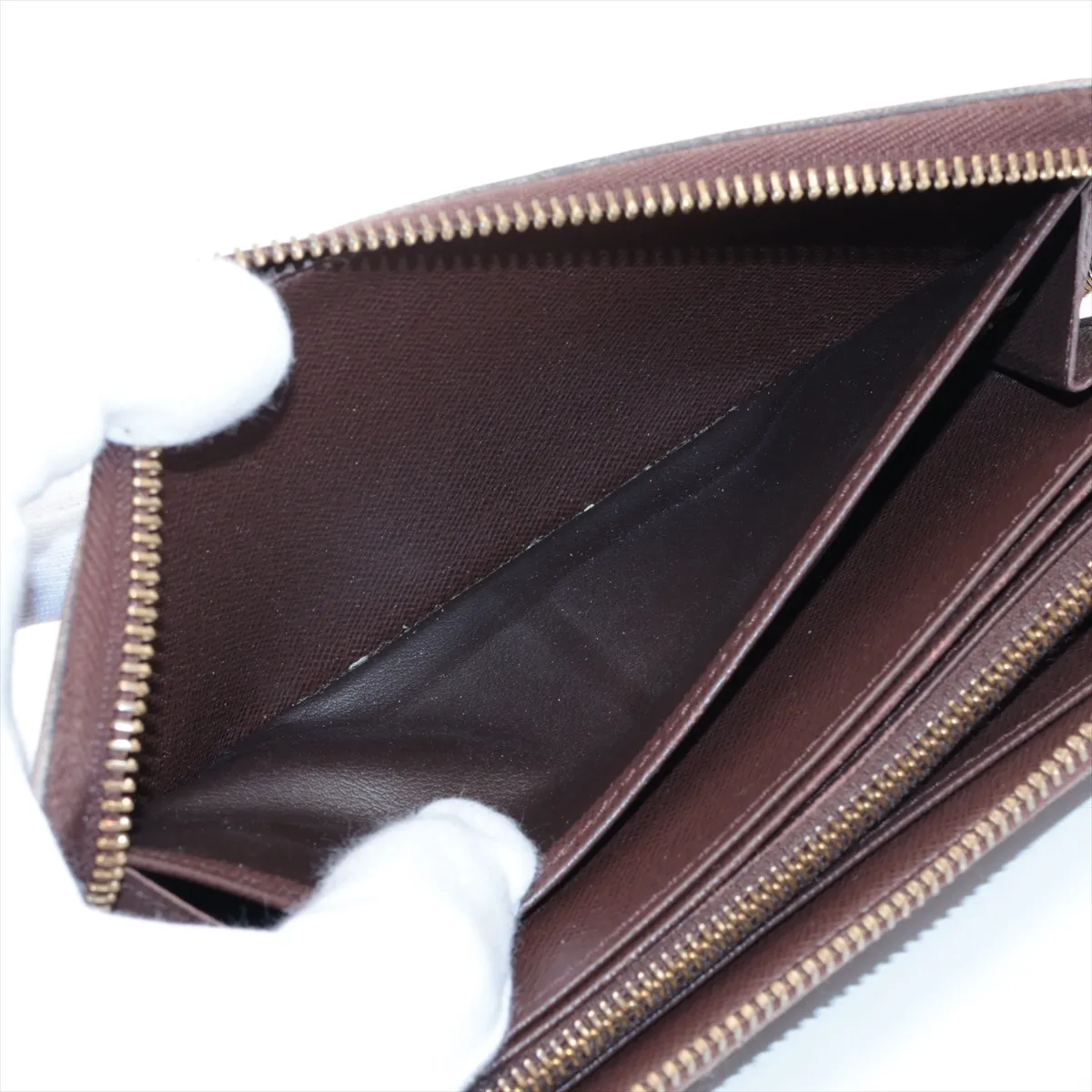 Damier Zippy Wallet N60015 VI4088 Brown Round Zip Wallet — view 4