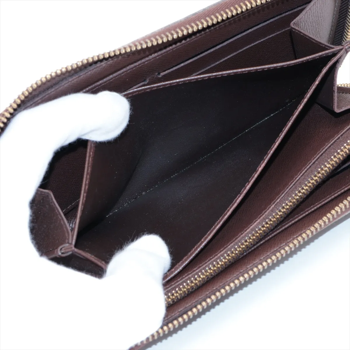 Damier Zippy Wallet N60015 VI4088 Brown Round Zip Wallet — view 6