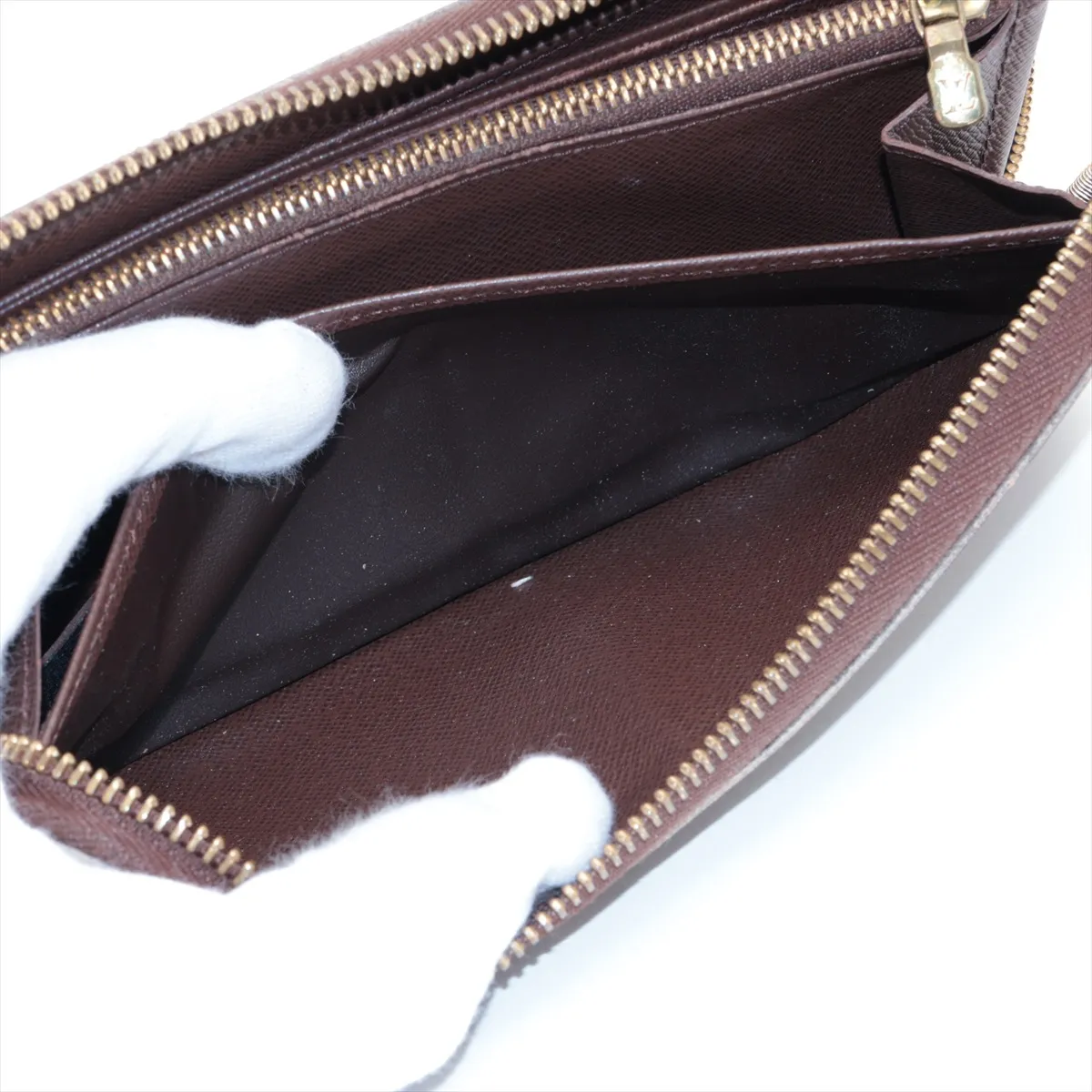 Damier Zippy Wallet N60015 VI4088 Brown Round Zip Wallet — view 9