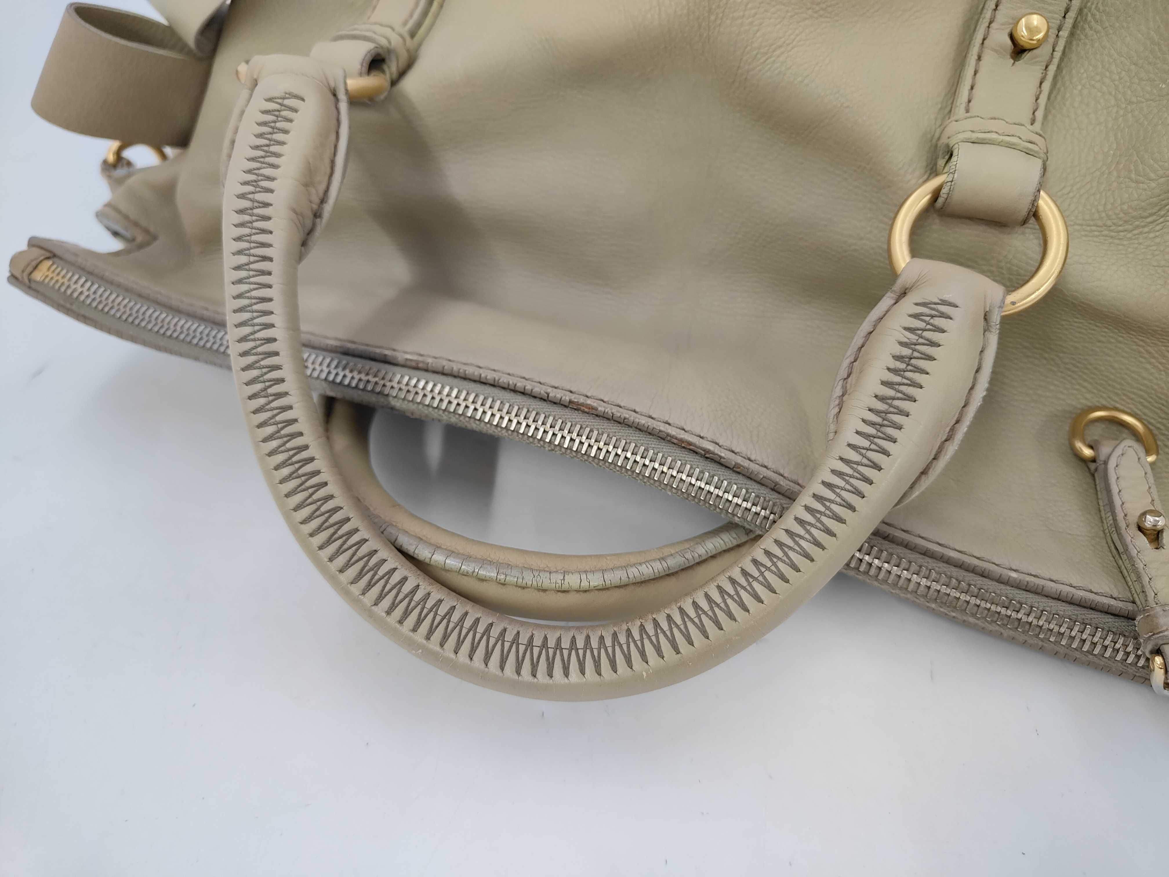 Beige Calfskin Vitello Luxe 2-Way Handbag — view 5
