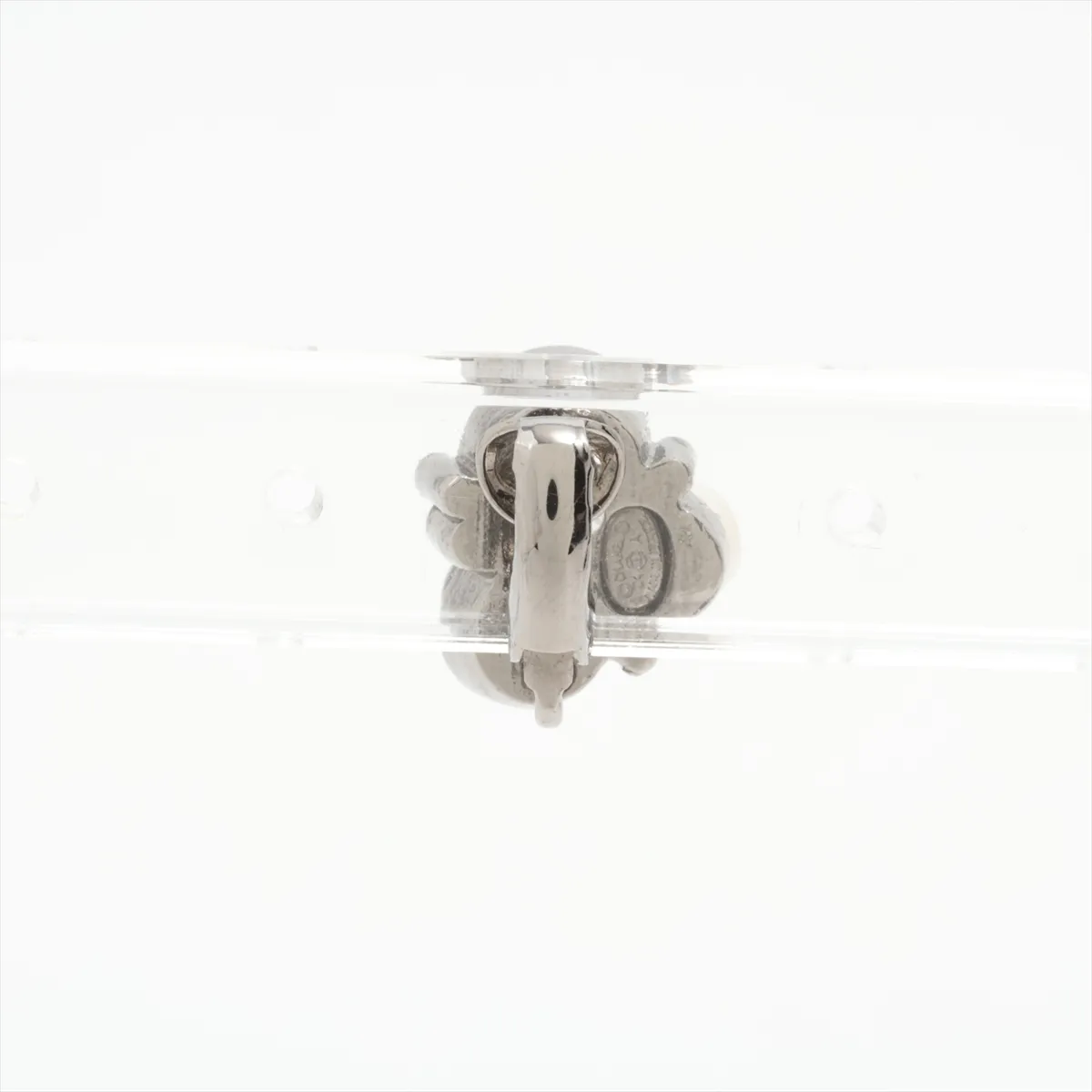 Cocomark 04A Earrings (for both ears, one side only) GP x Rhinestone x Fake Pearl Silver — view 2