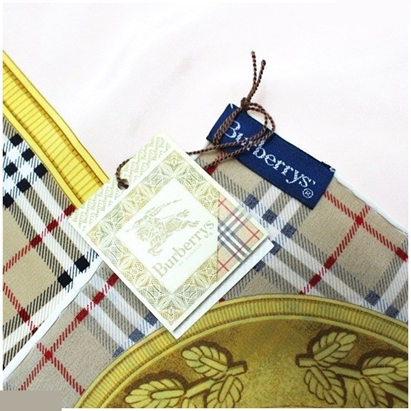 unused silk scarf, check pattern, pink x beige — view 5